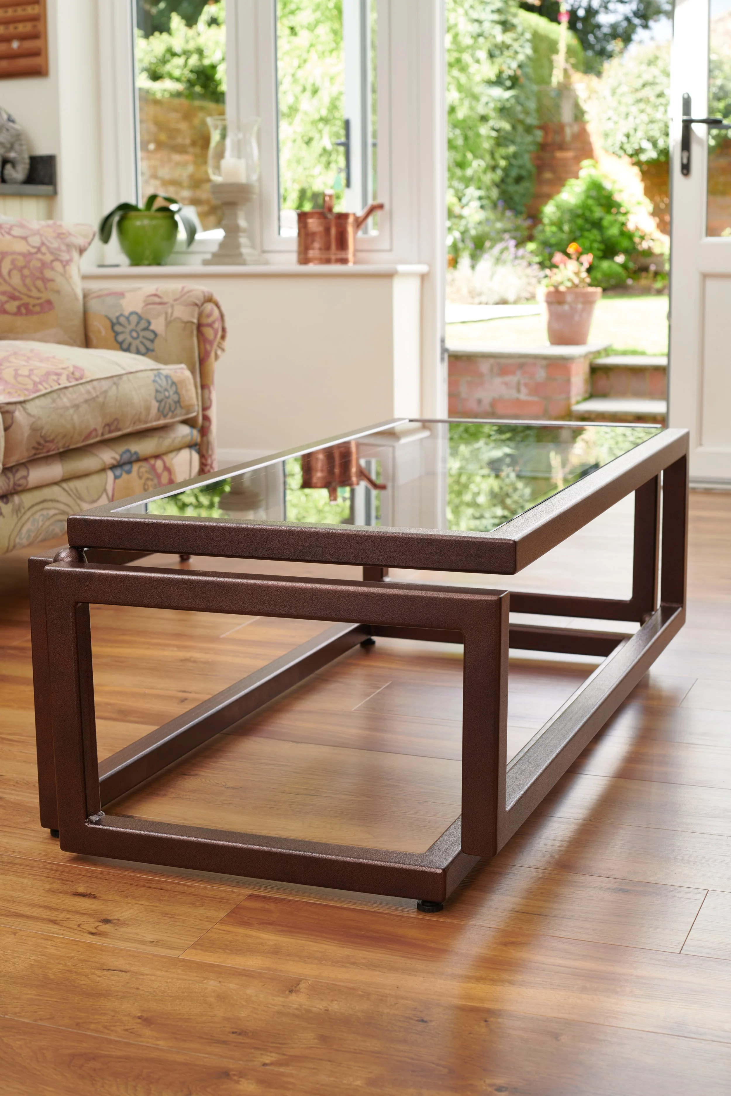 infinity steel coffee table
