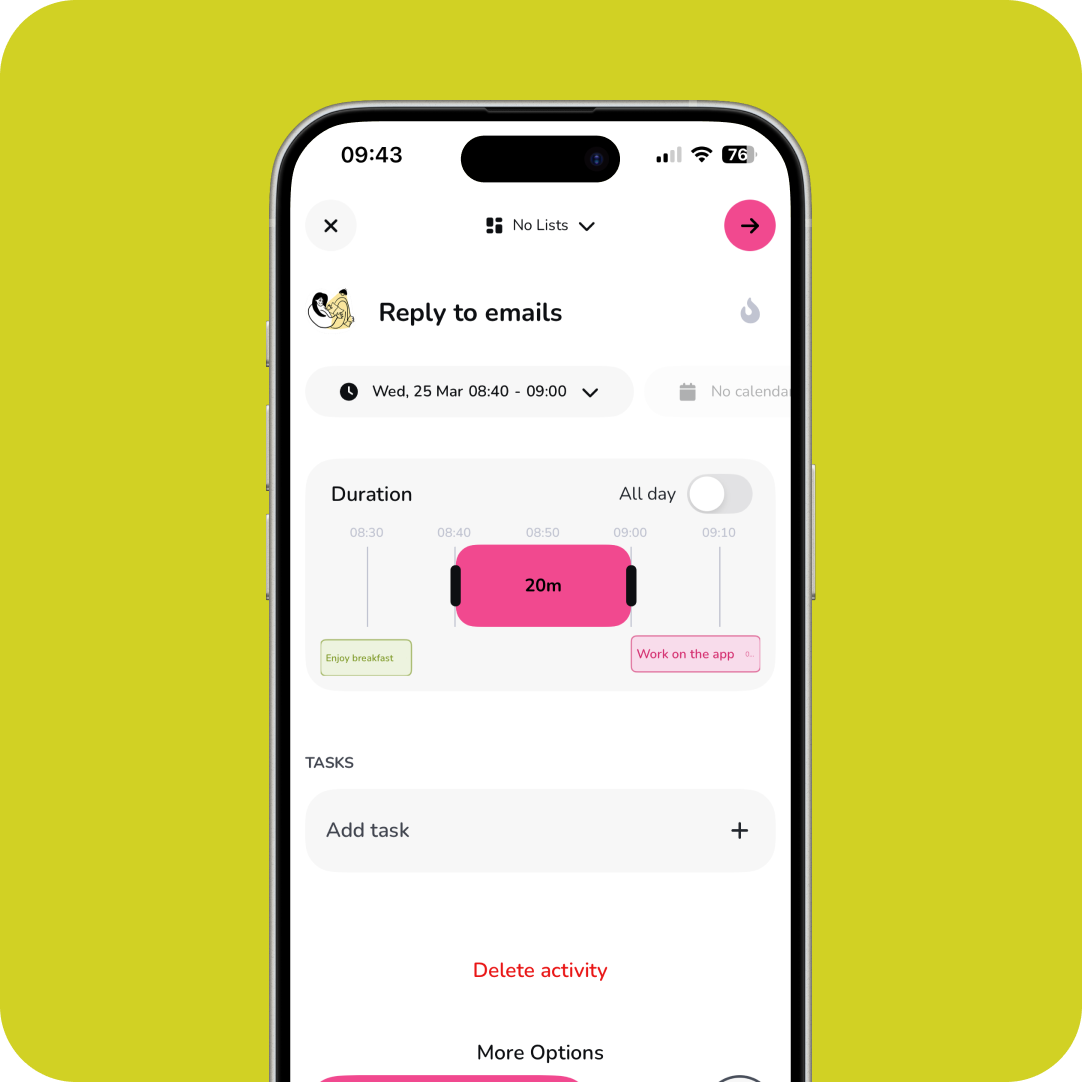 Plan with precision between tasks