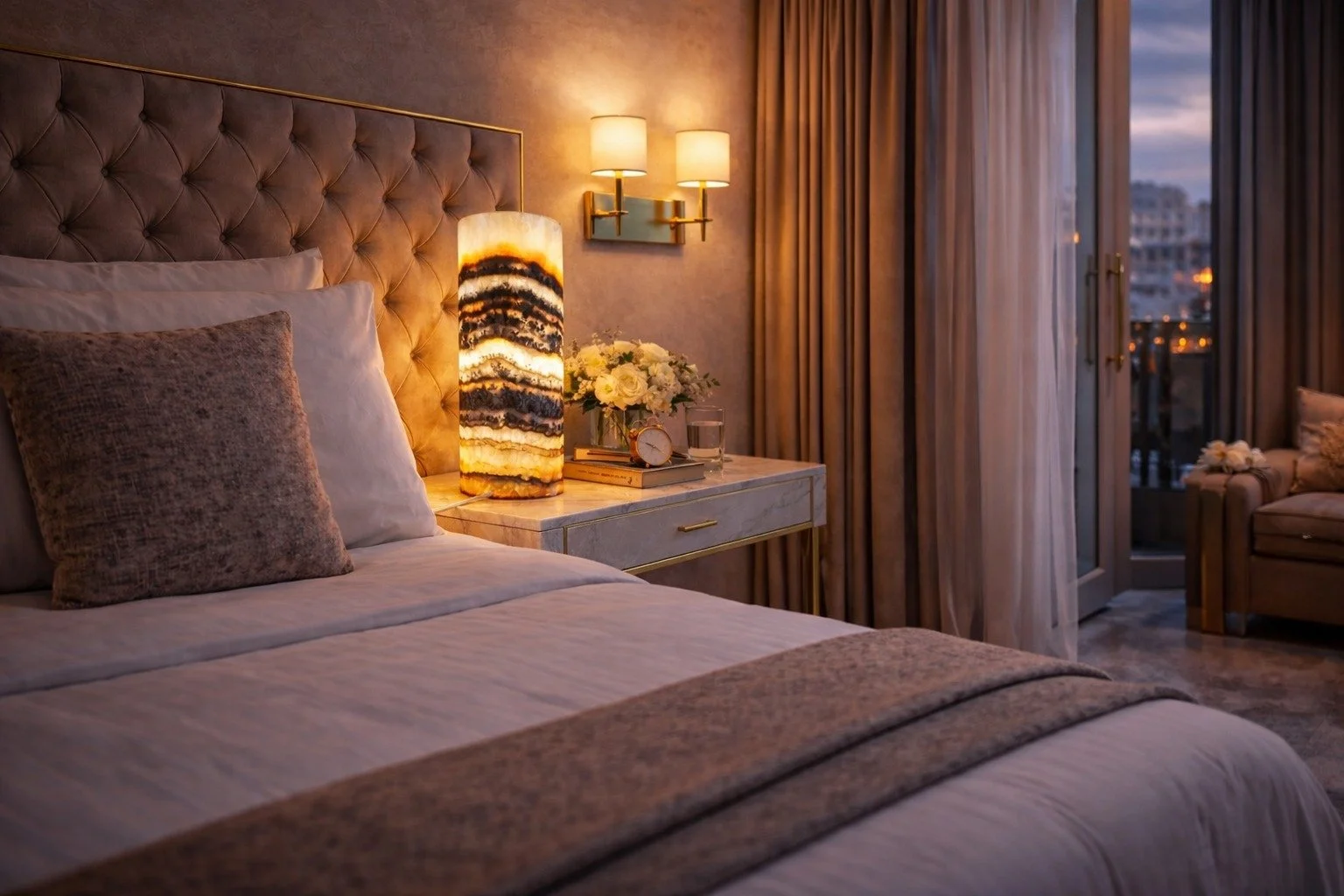 Unique Handcrafted Zebra Onyx Lamp