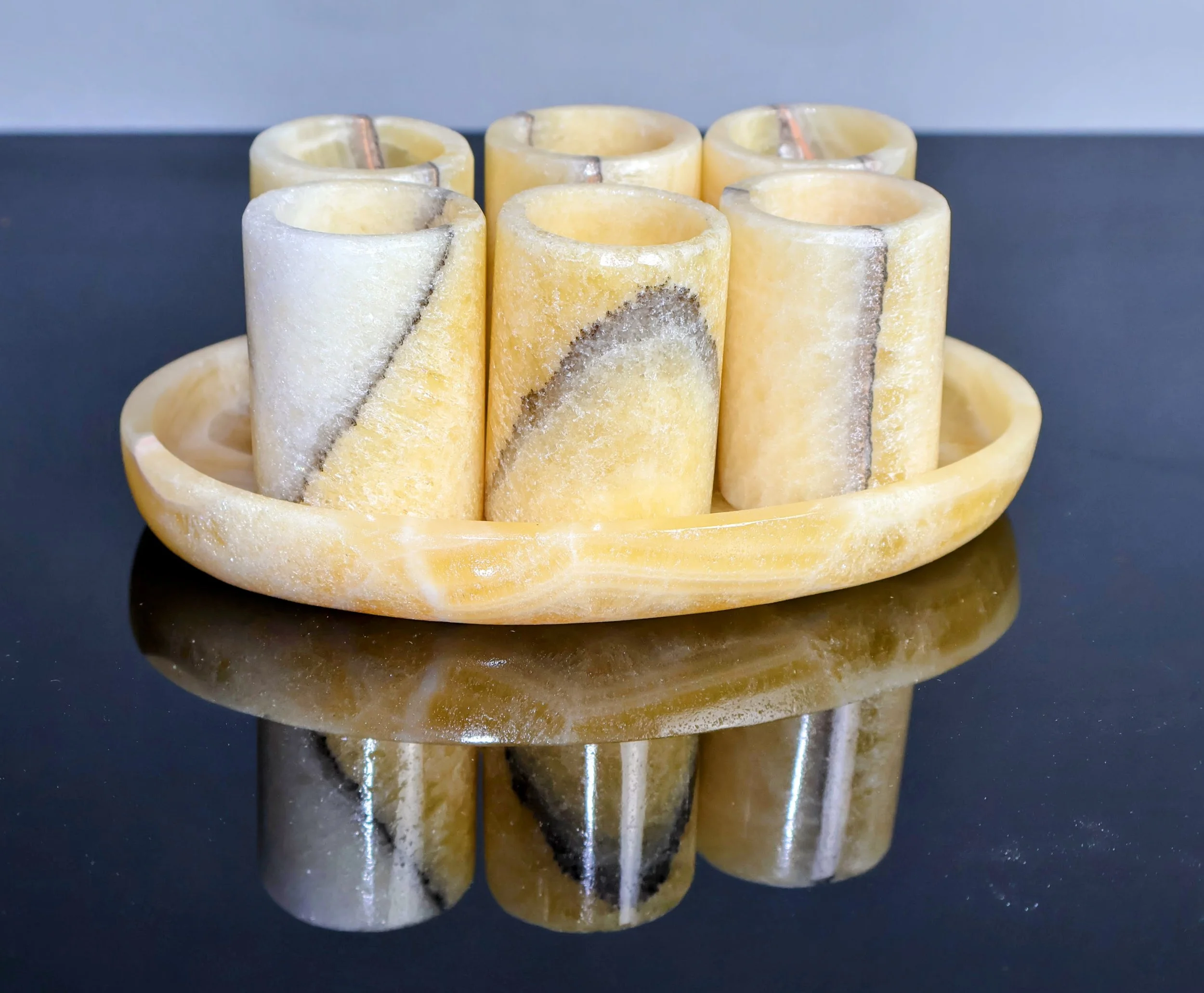 gold onyx shot glass set of 6