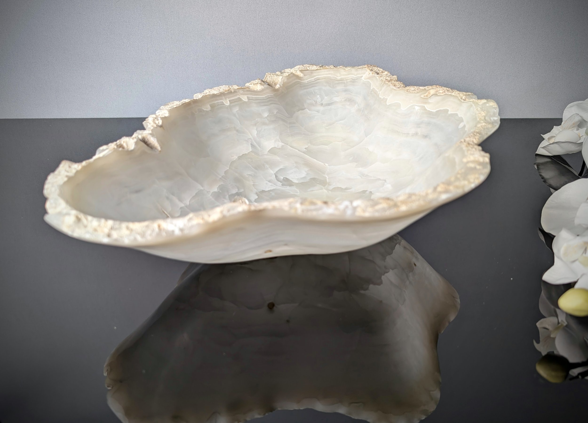 rustic white onyx bowl