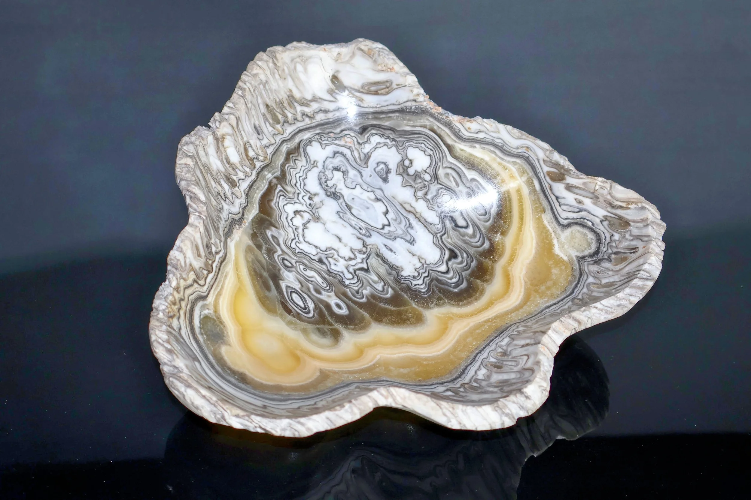 raw edge zebra onyx bowl