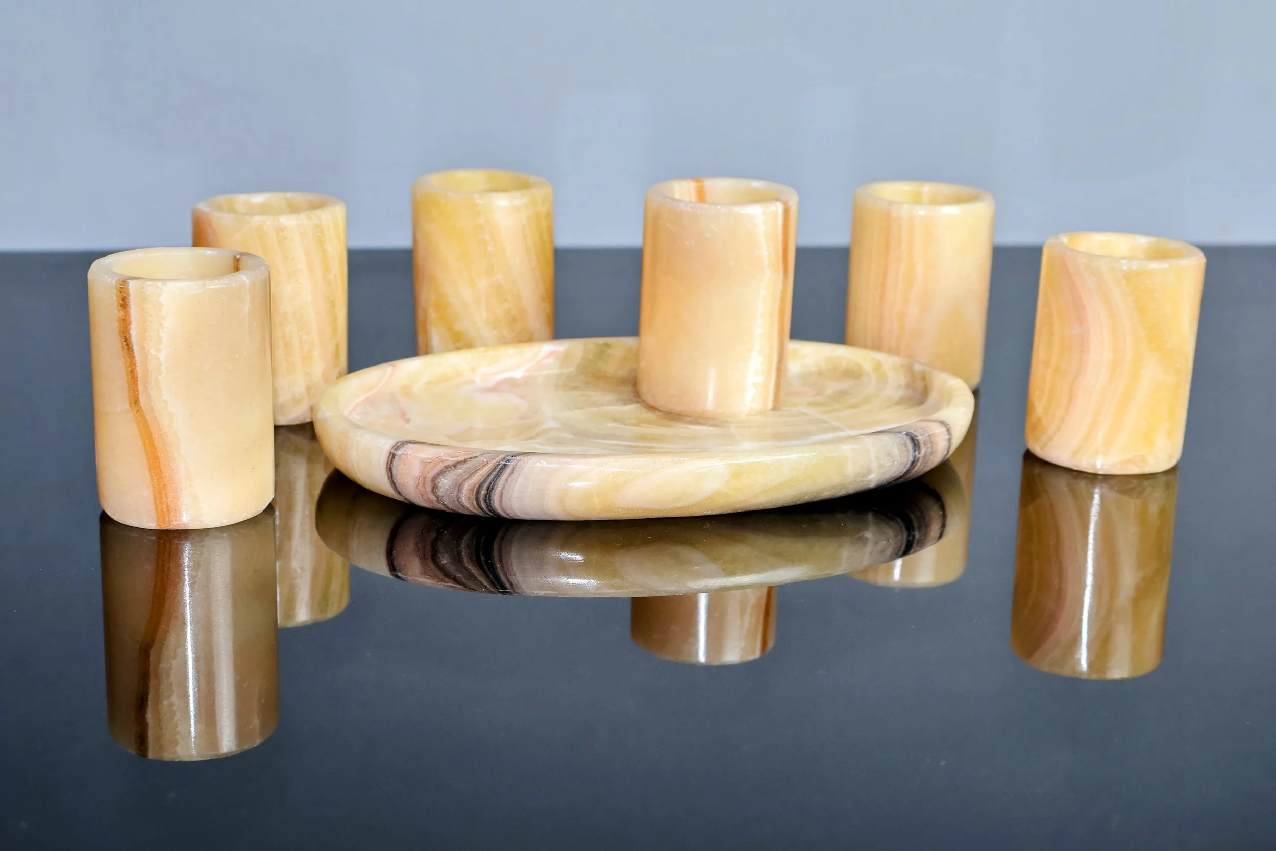 gold onyx shot glass set of 6