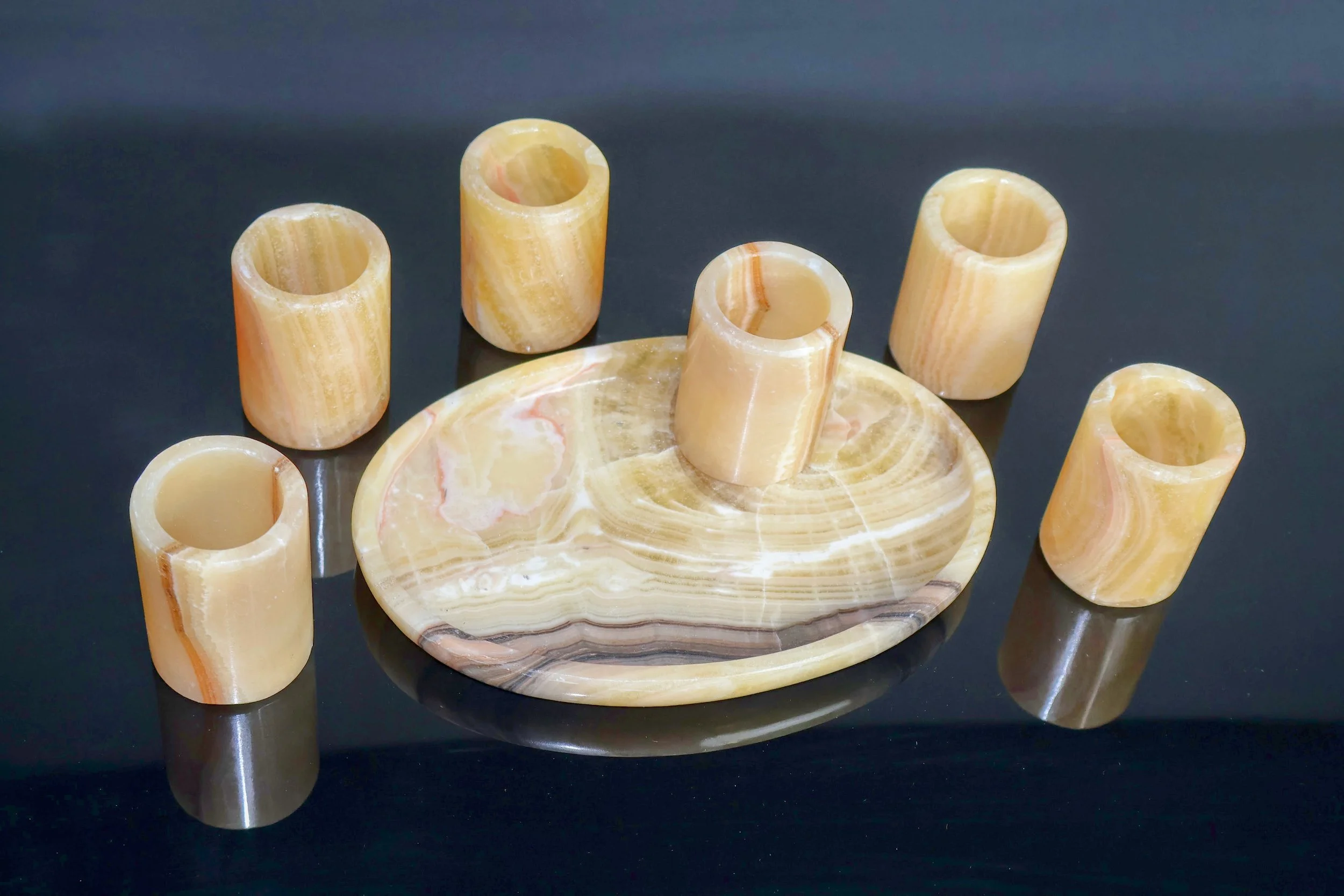 gold onyx shot glass set of 6