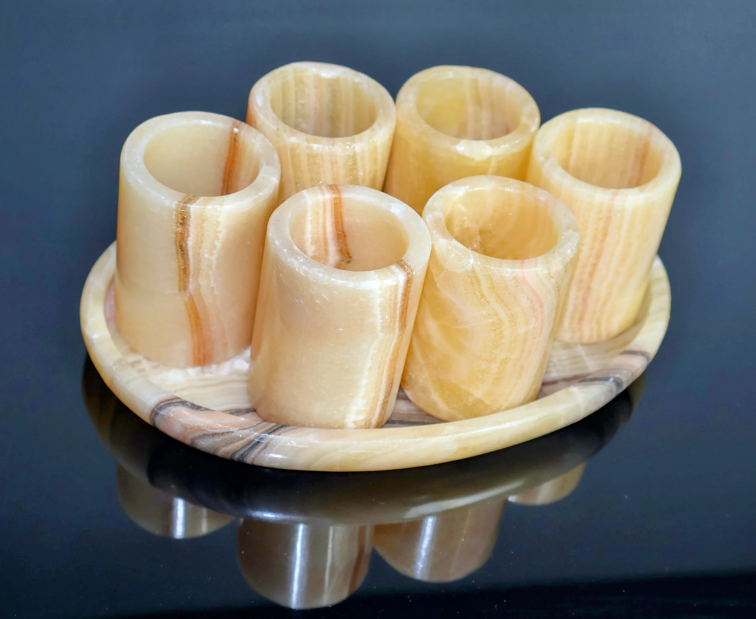 gold onyx shot glass set of 6