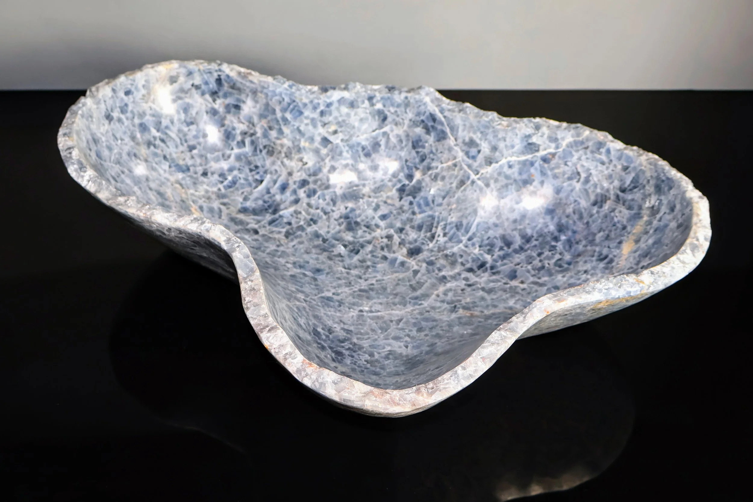 blue calcite bowl