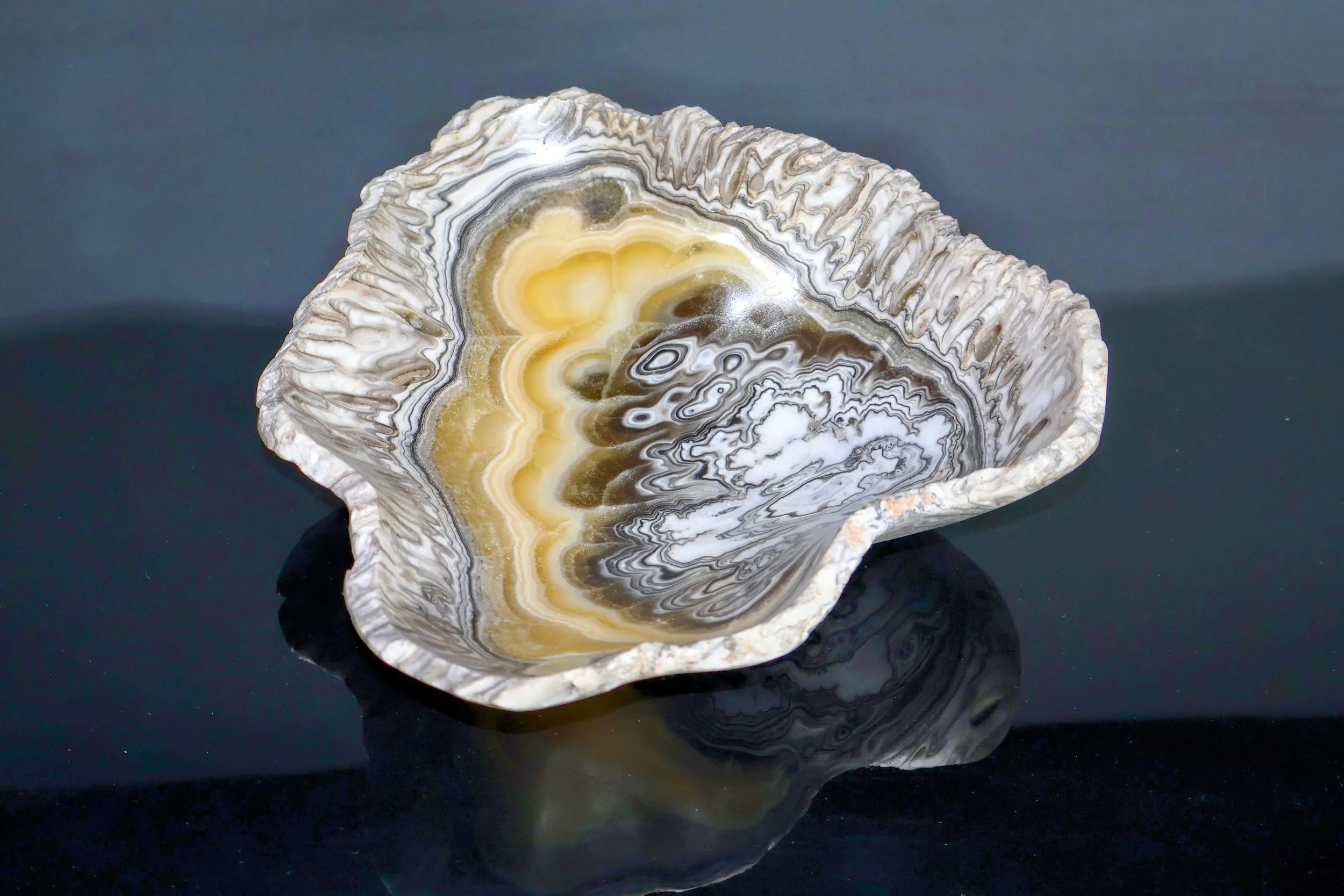 raw edge zebra onyx bowl