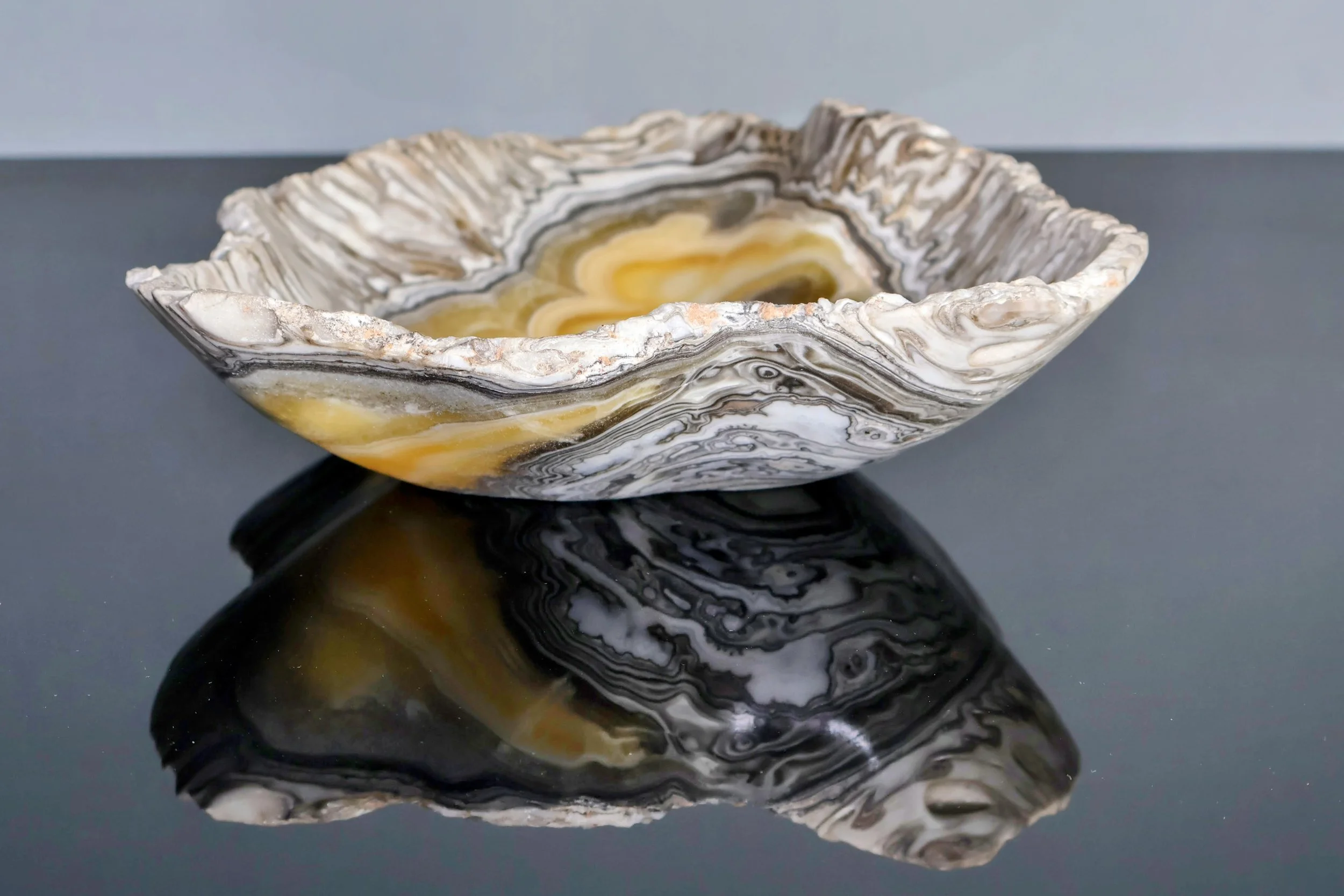 raw edge zebra onyx bowl