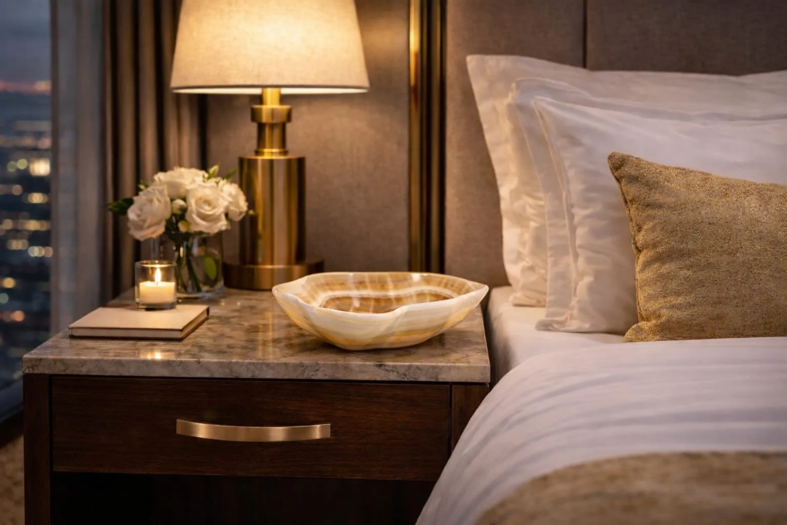 Precious Smooth Edge Onyx Stone Bowl