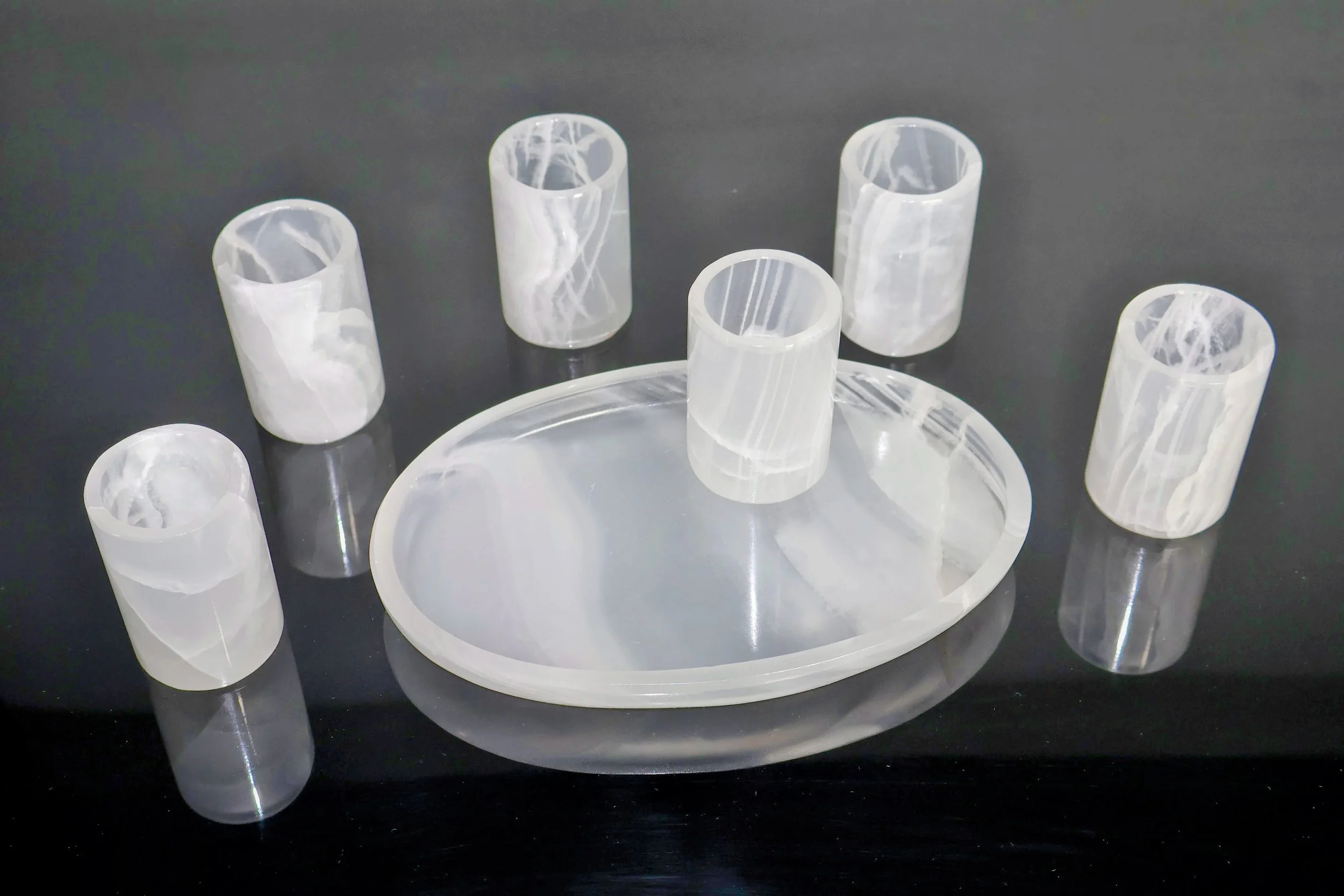 white onyx shot glass set of 6