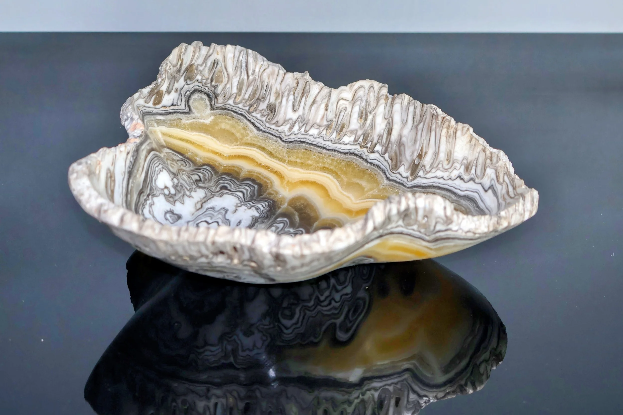 raw edge zebra onyx bowl