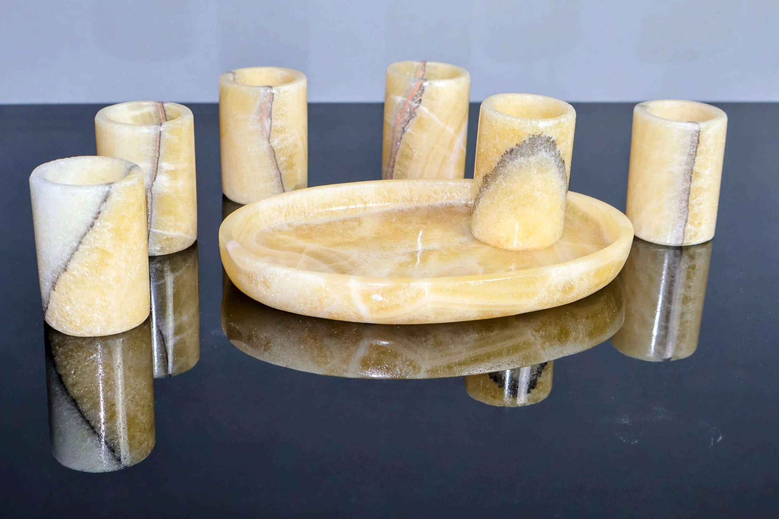 gold onyx shot glass set of 6