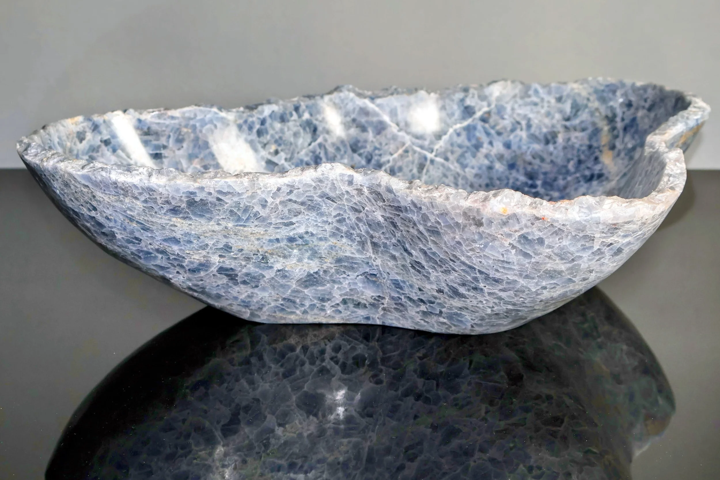 blue calcite bowl