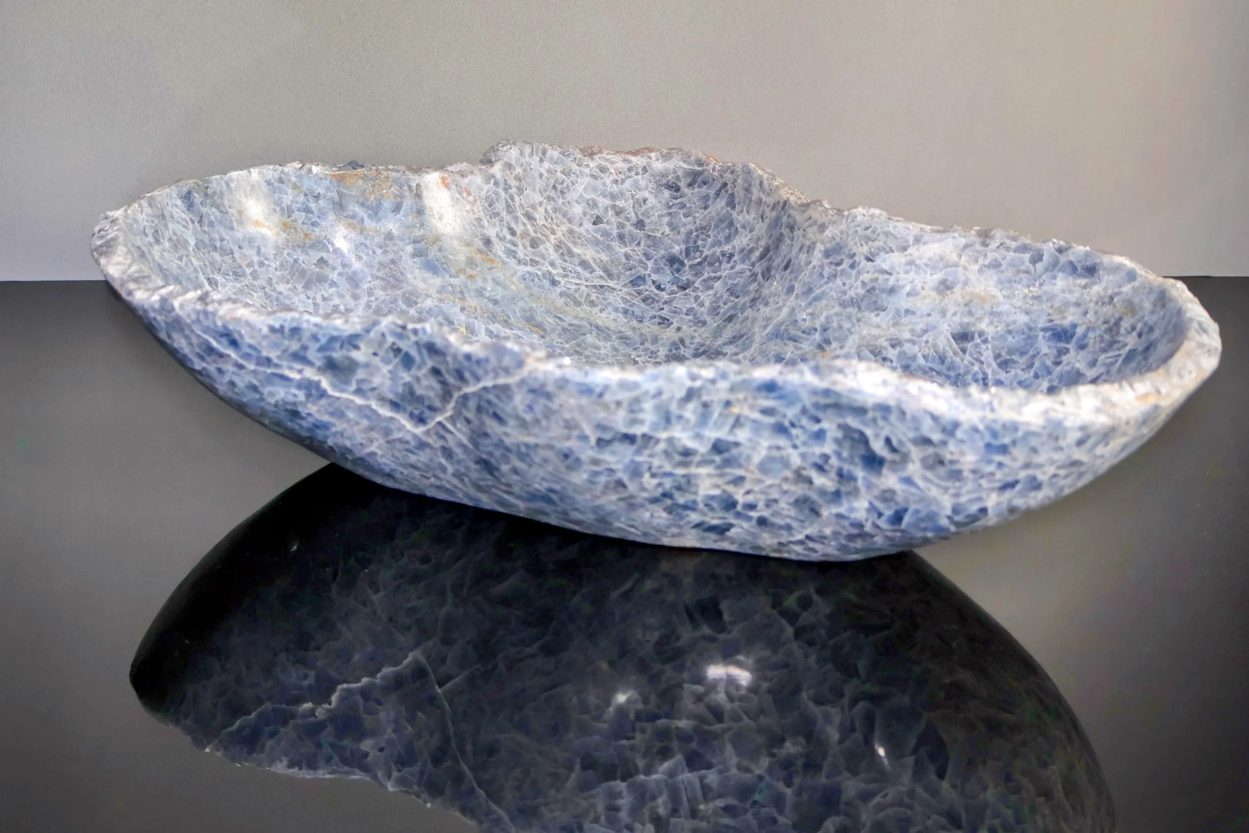 blue calcite bowl