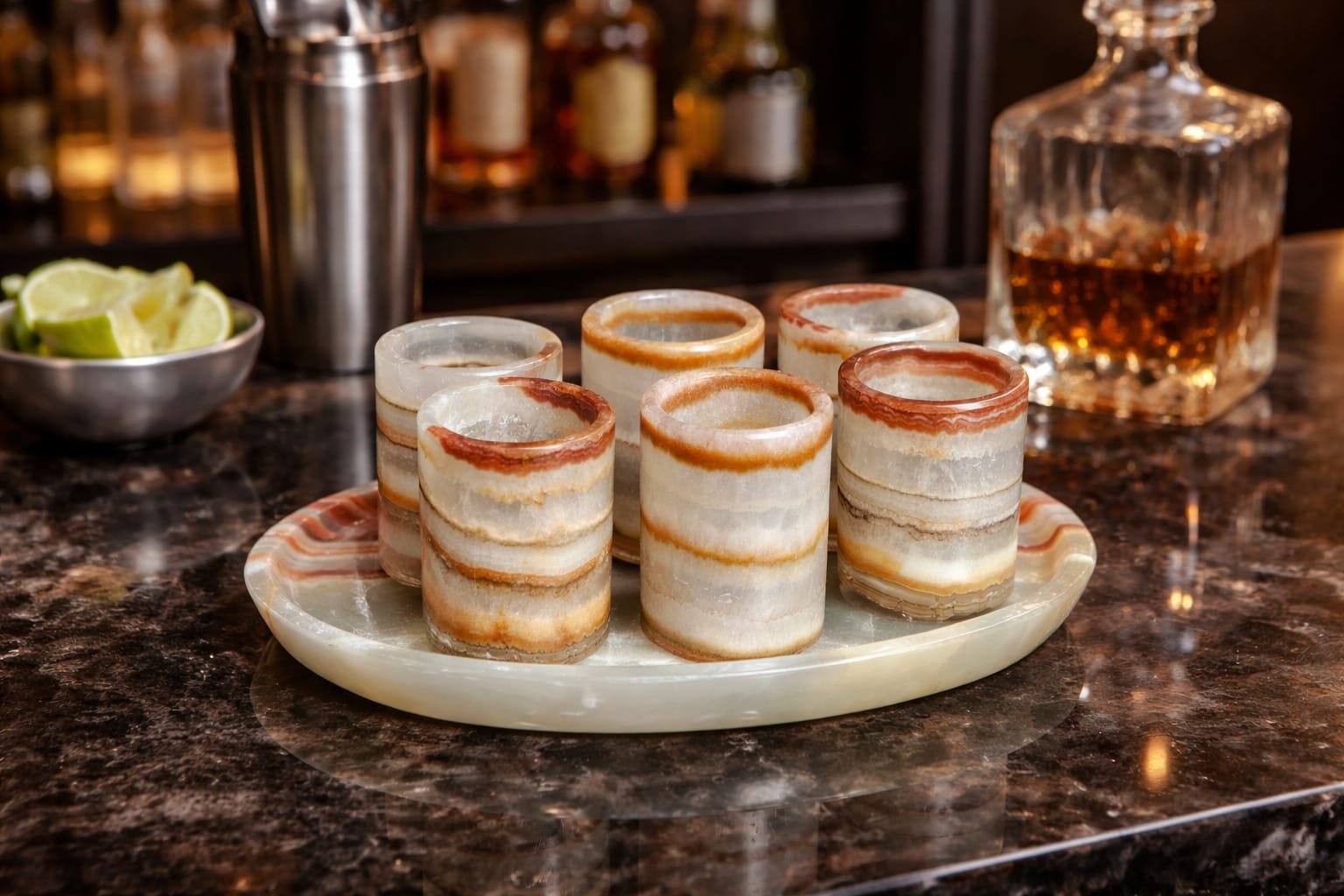 verde talan onyx shot glass set