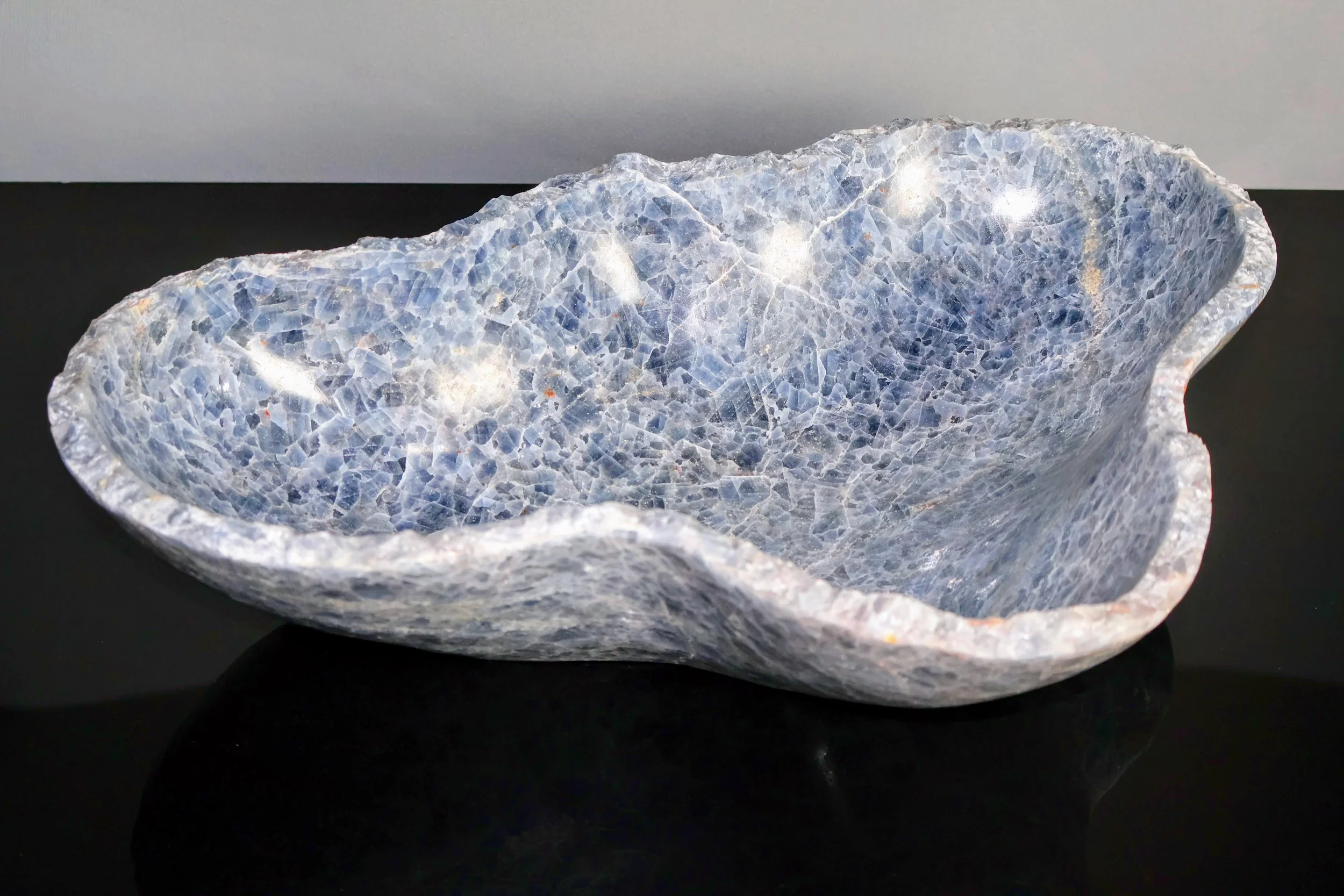blue calcite bowl