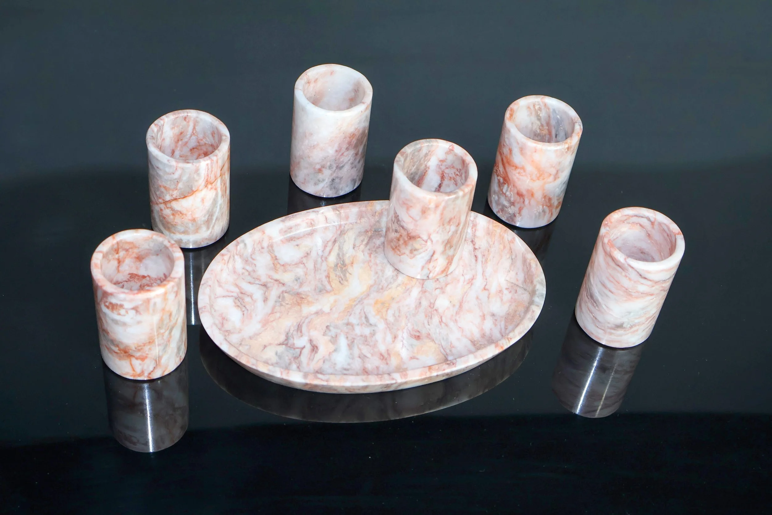 pink shot glass set of 6