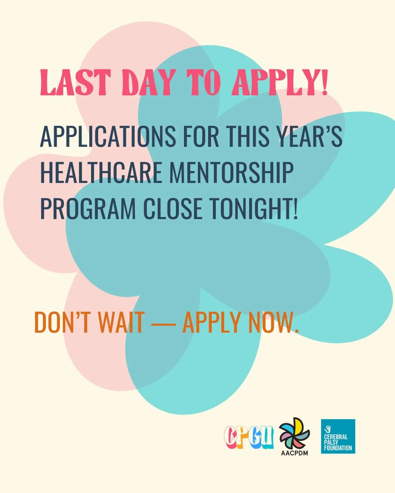 Today is the last day to apply to our 2026 Healthcare Mentorship Program! ⏰

If you&rsquo;re interested in 1:1 experience with a professional mentor with cerebral palsy, and access to group support and online webinars, don&rsquo;t wait and apply toda