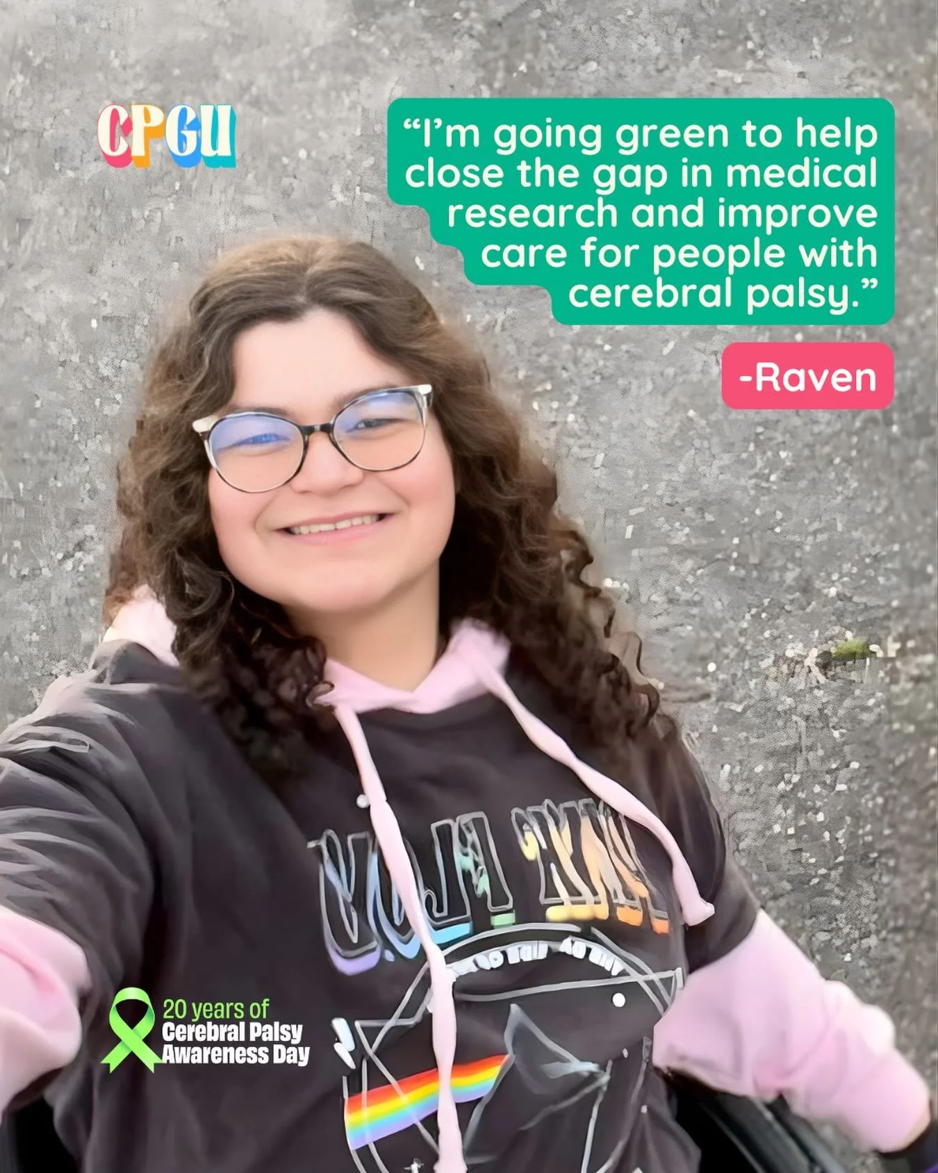 Raven will #GoGreen4CP this Cerebral Palsy Awareness Month to help improve care for people with cerebral palsy. 💚

Want to do the same? Take the survey at the link in our bio and share your experience with the health information and research. Respon