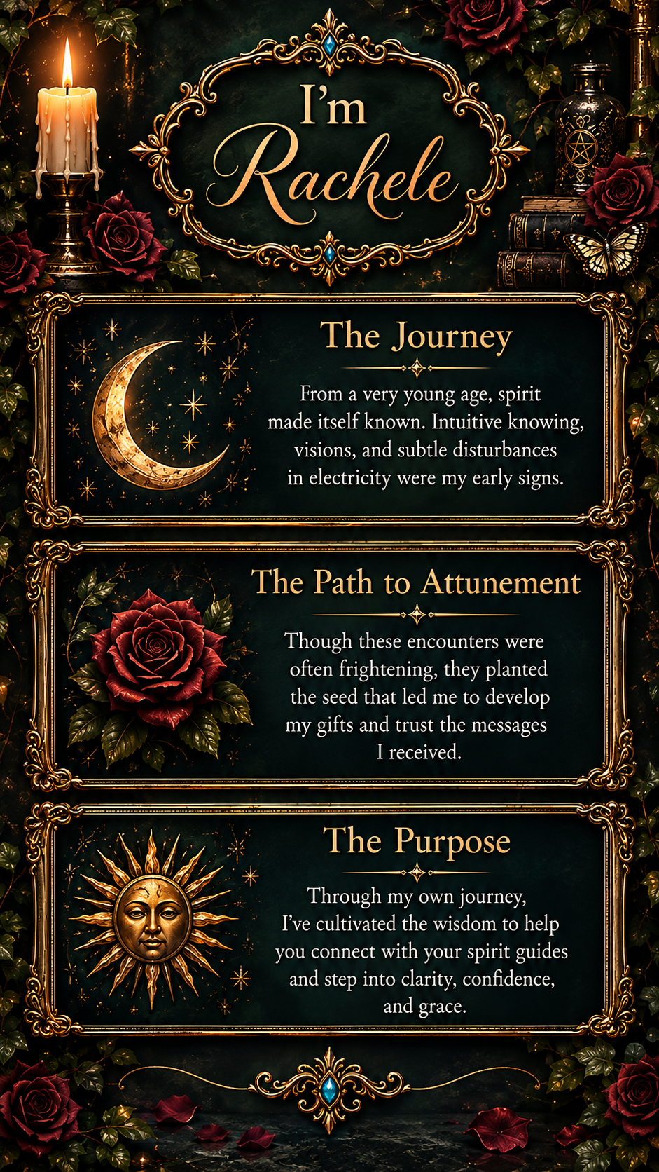 Meet Rachele, evidential psychic medium and spiritual guide at Mistic Gypsy, sharing her journey, purpose and path to attunement