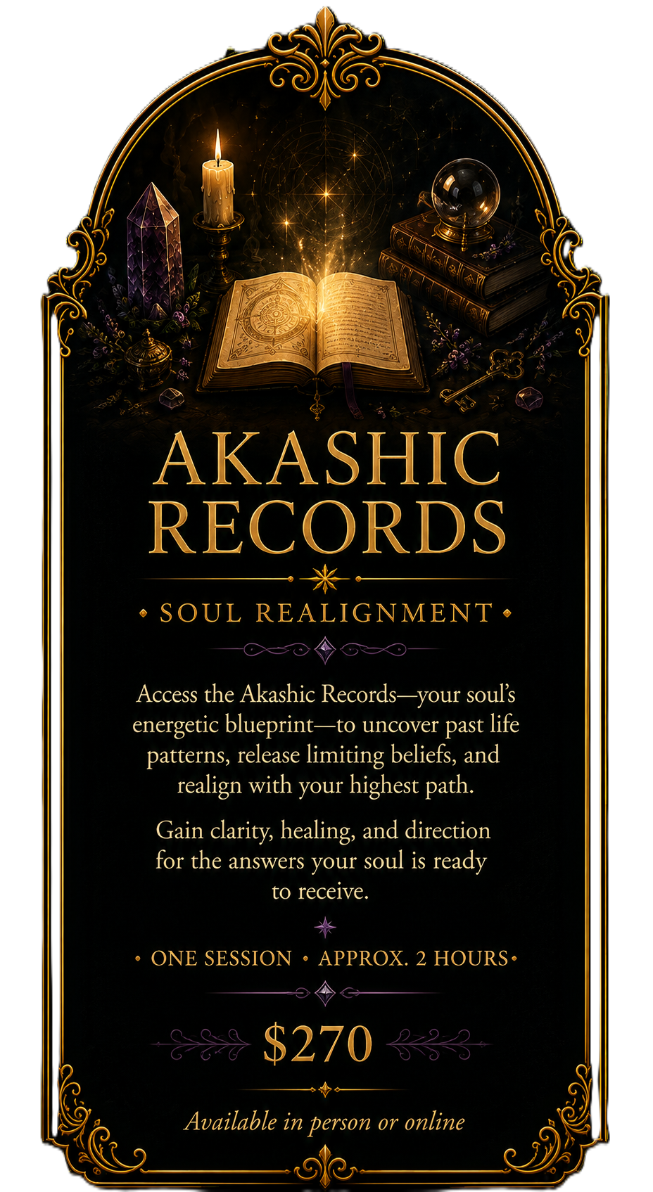 Akashic Records and Soul Realignment sessions with Rachele for spiritual insight, clarity and understanding soul-level patterns