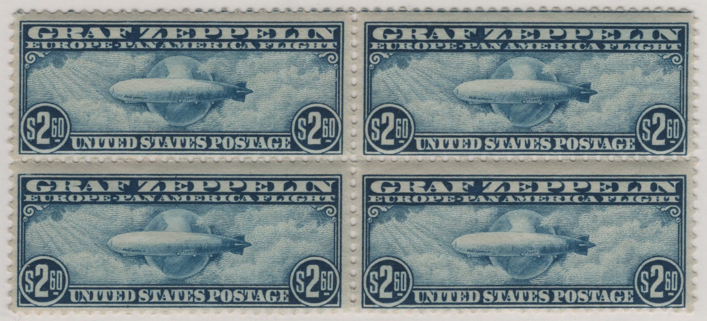 U.S. 1930 Scott C15 MNH Block of Four $2.60 Graf Zeppelin