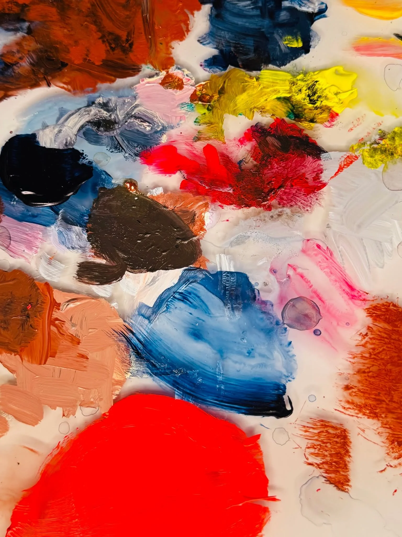 Color always finds its way back.

After the stillness, after the reflection, there&rsquo;s this&mdash;
the messy, beautiful middle where creation lives.

This is where I remember that art isn&rsquo;t about control. It&rsquo;s about trust.

The brush 