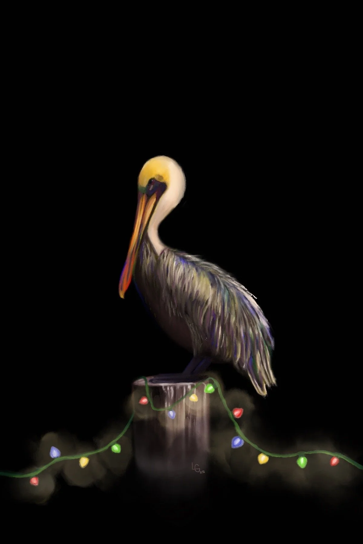 Pelican | Holiday Digital Art Card