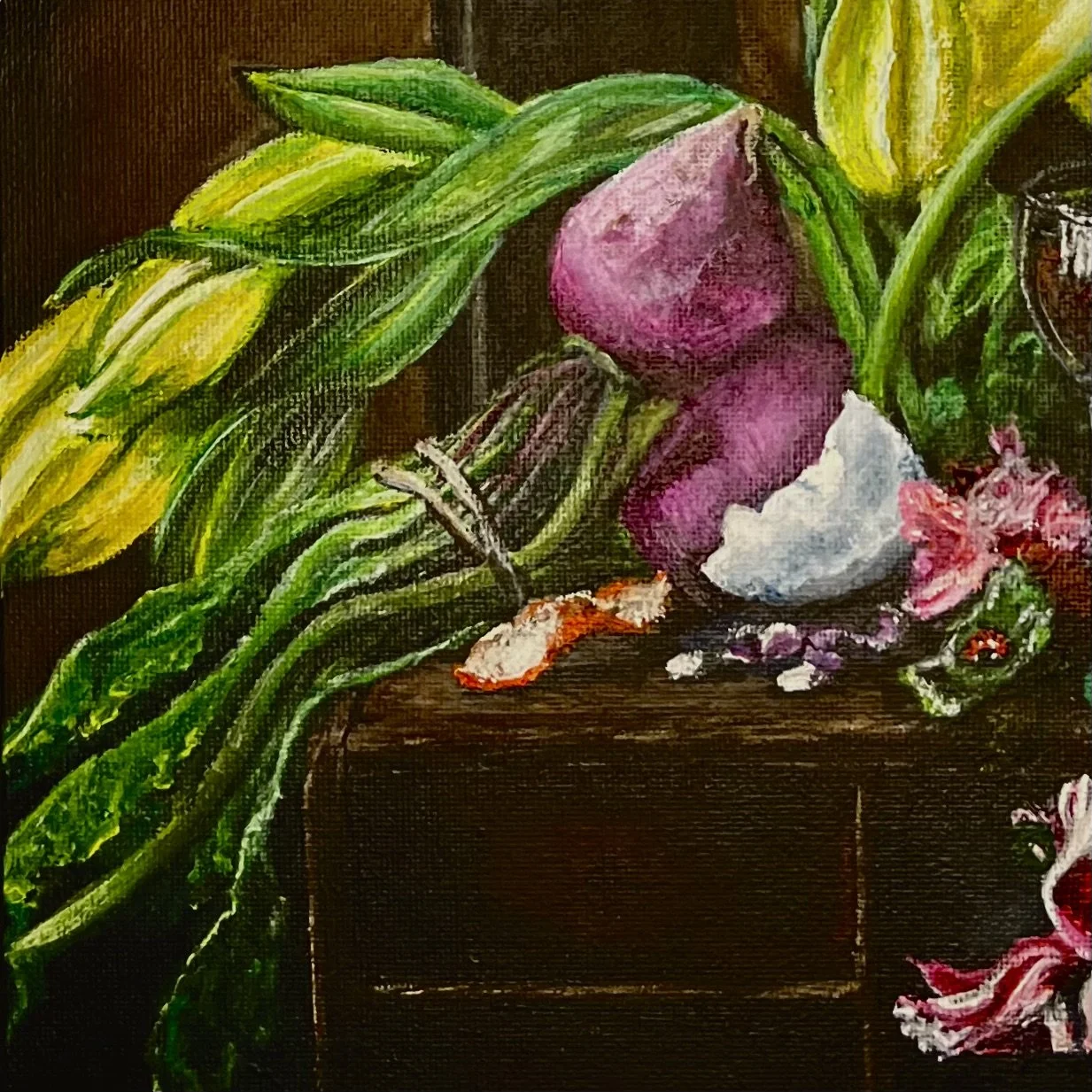 Beet & Eggshell Detail (Flourishing)