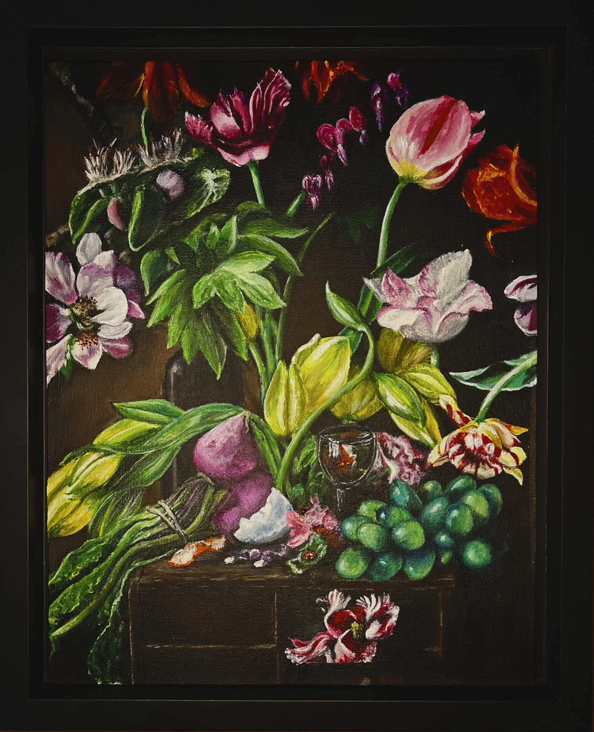 The Flourishing Reign of Femme, acrylic on canvas board, 11"x14" 2025