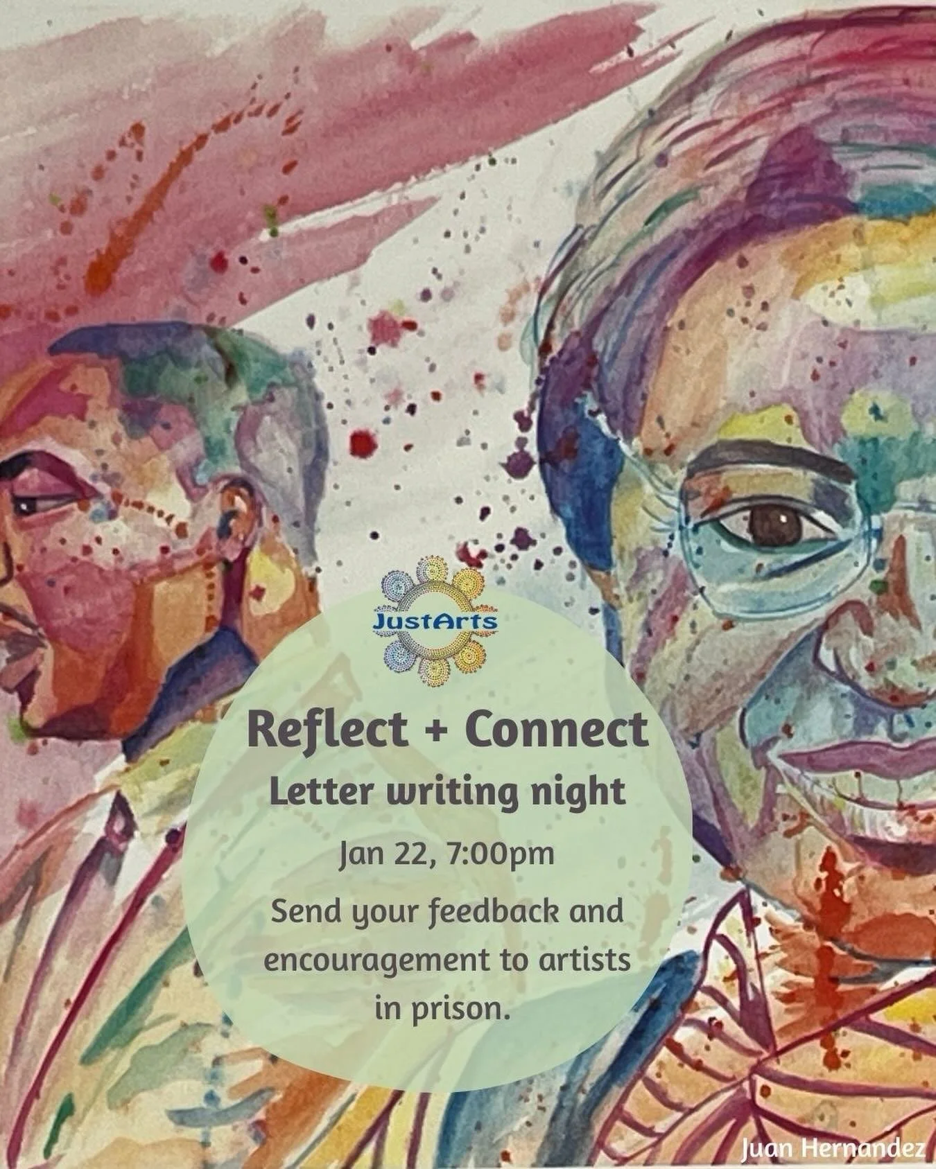 💌 Come to our monthly Reflect + Connect gathering to explore and discuss works in our gallery by artists who are incarcerated, then share your reflections and feedback with the artists through letter writing. We reach out to offer connection, valida