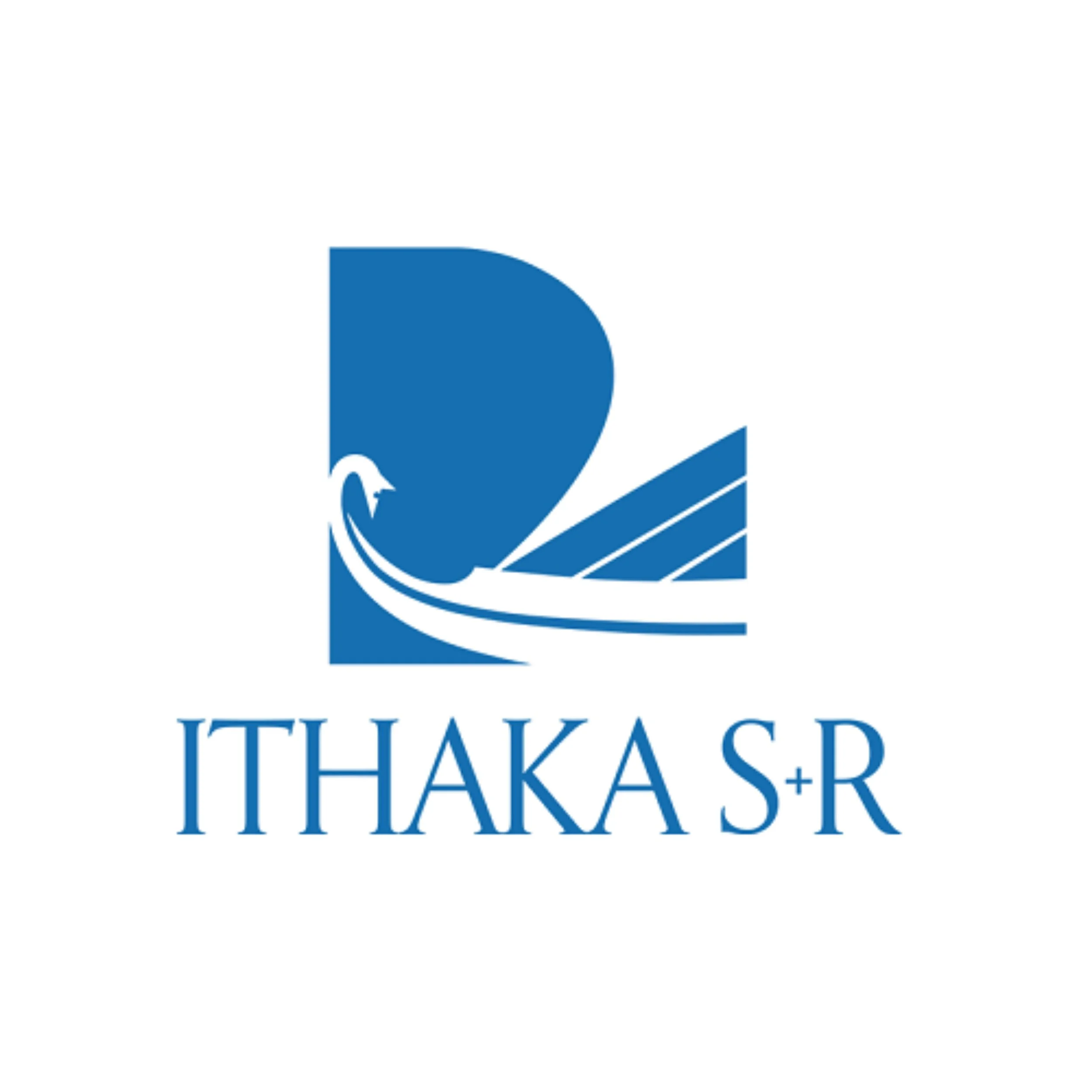Logo featuring a stylized wave and abstract shape with the text 'ITHAKA SR' beneath it.