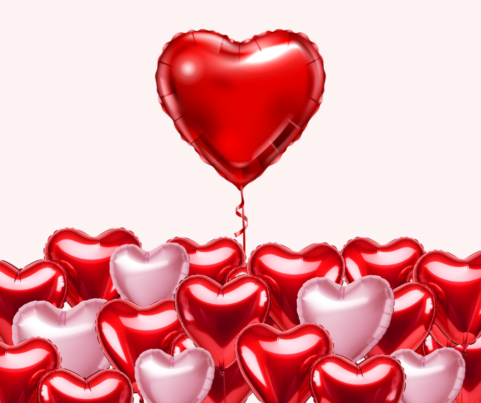 Red and Pink Heart-Shaped Balloons