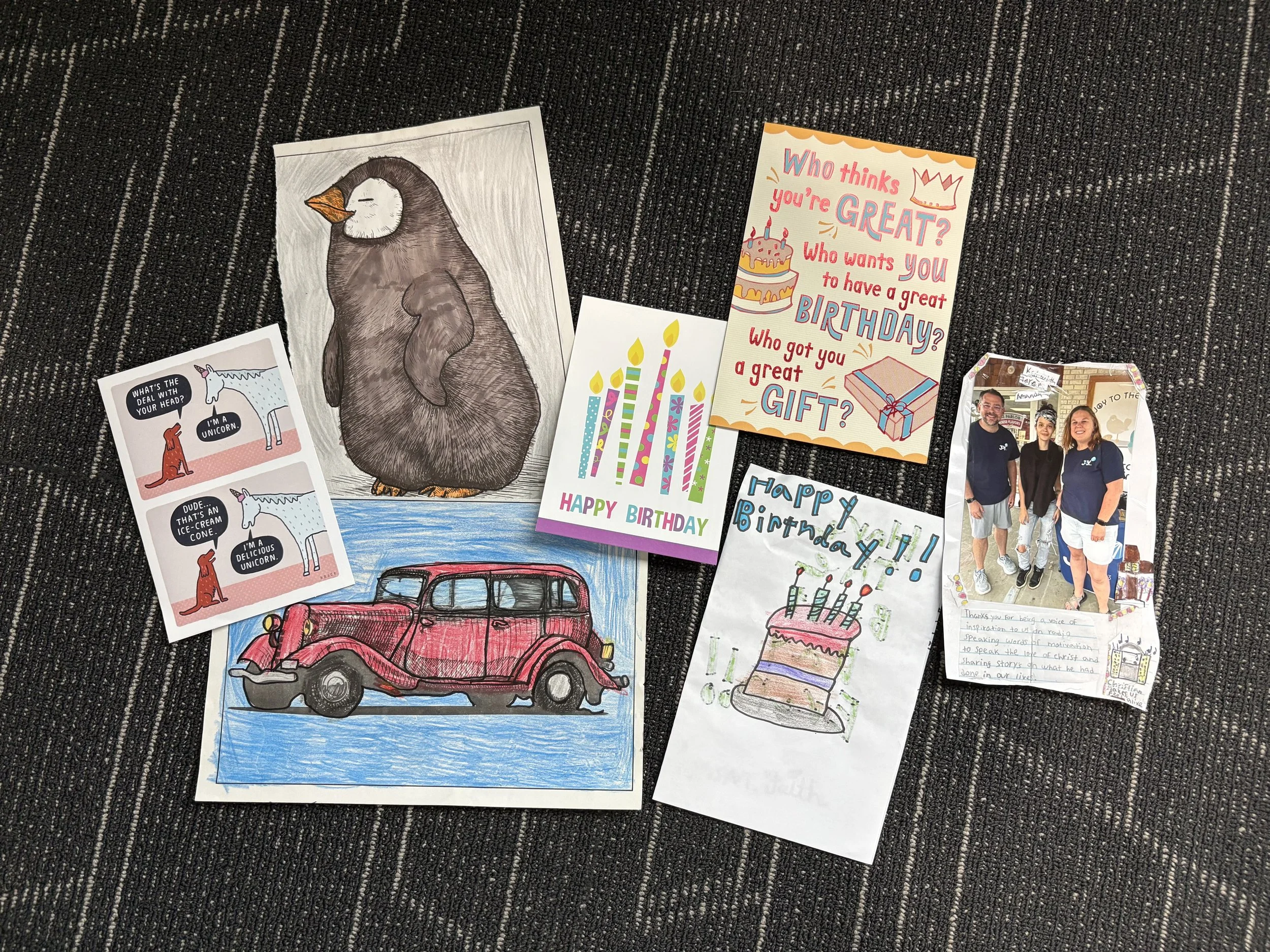 Birthday cards and gifts for Jeremy's Birthday