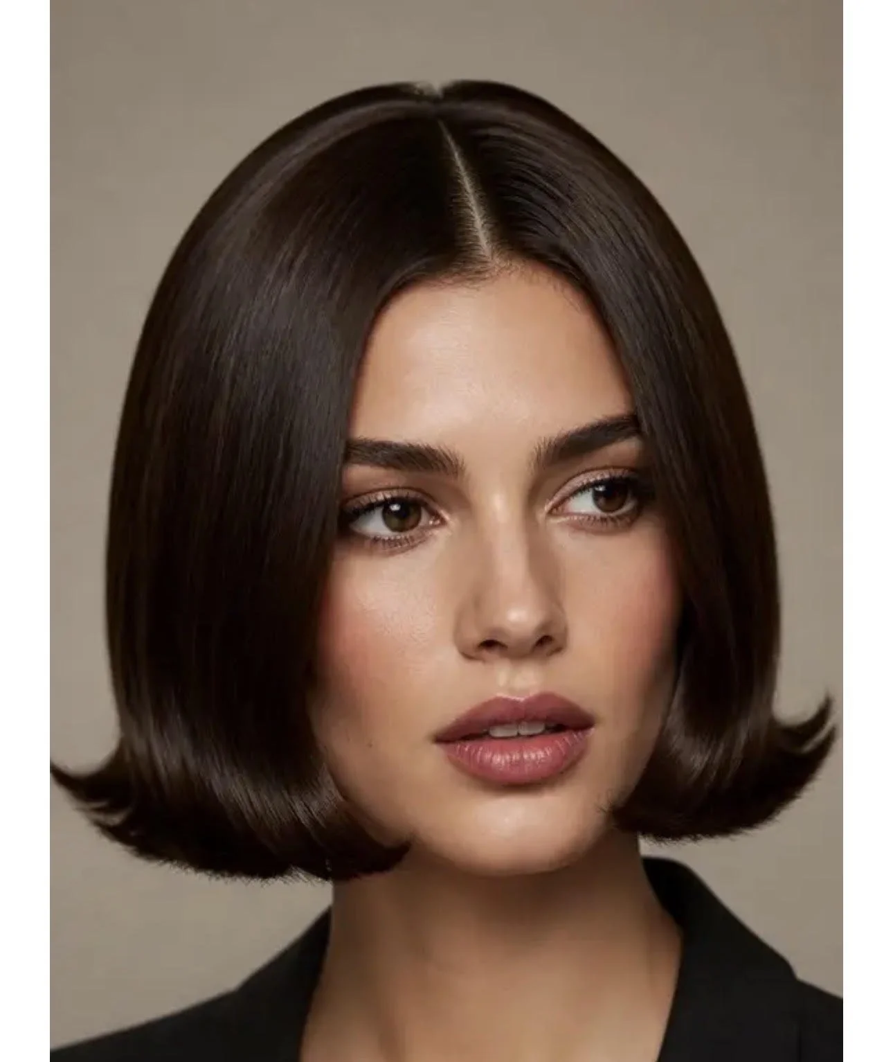Woman with a Fob (flipped out bob) haircut