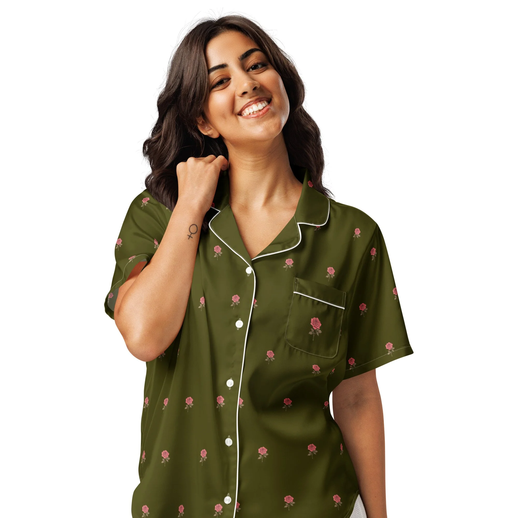Sleeping Beauty Forest Green Pajama Top