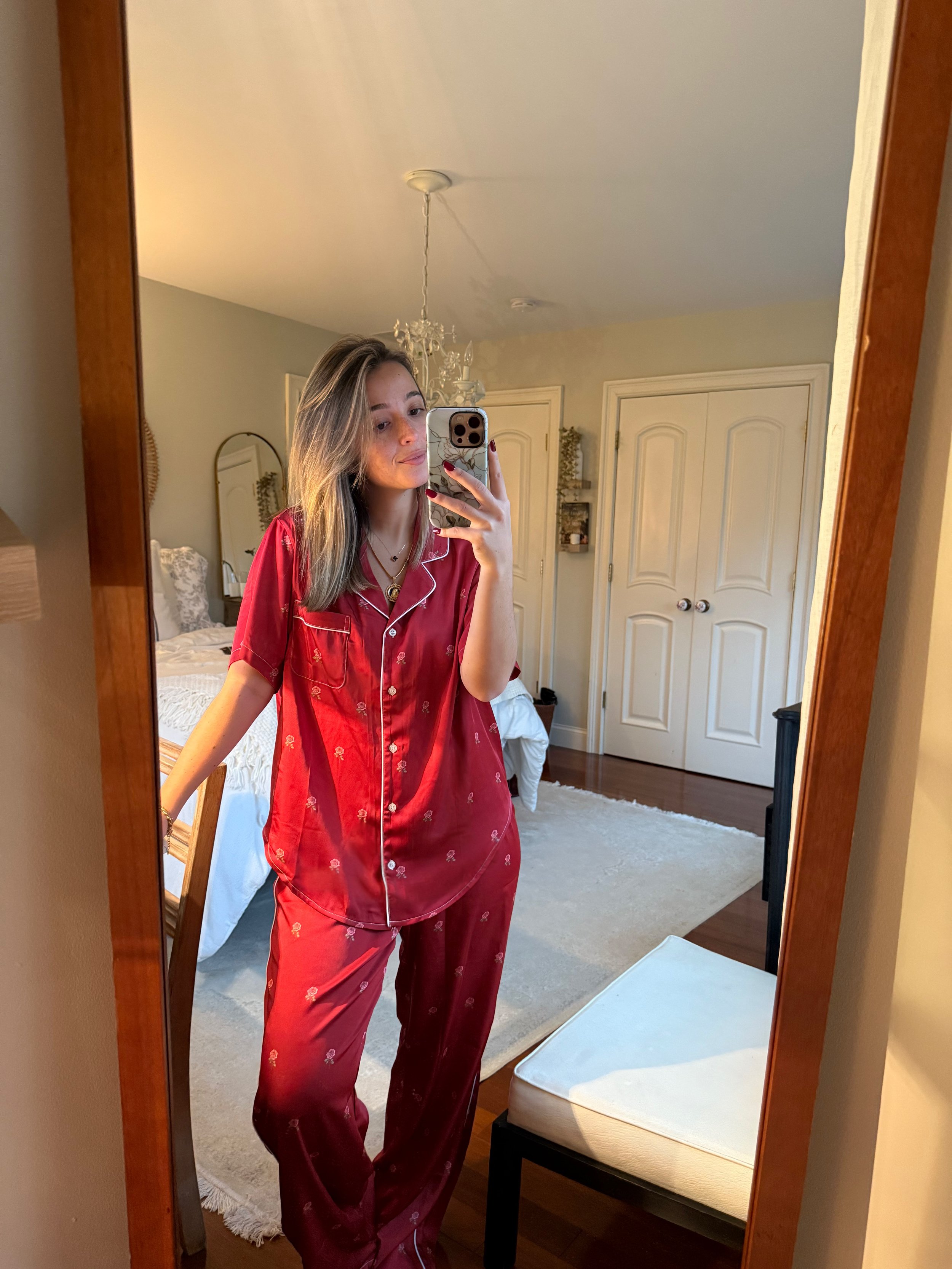 Sleeping Beauty Wine Red Pajama Top