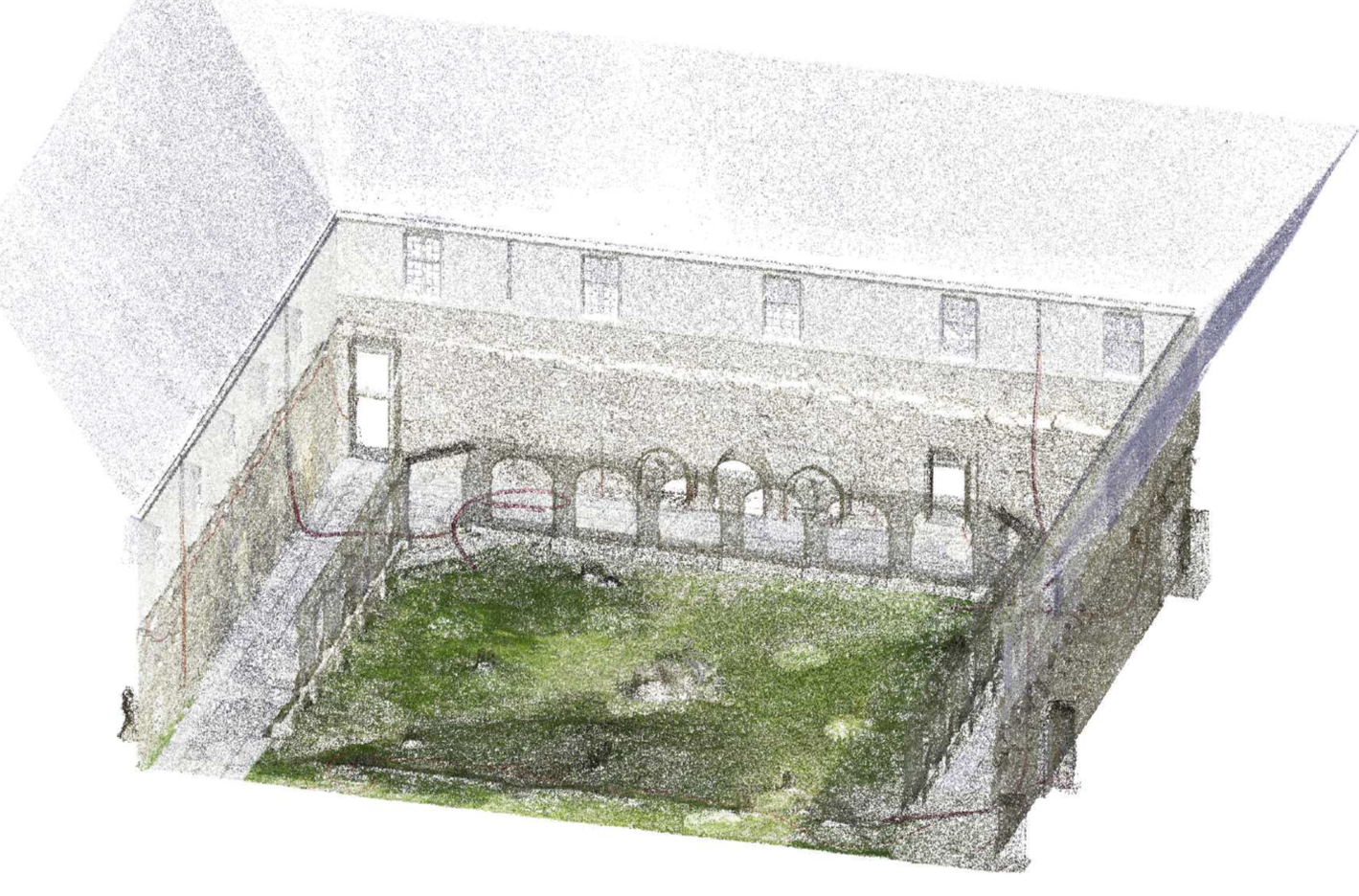 Relevé 3D précis d'un cloître en patrimoine