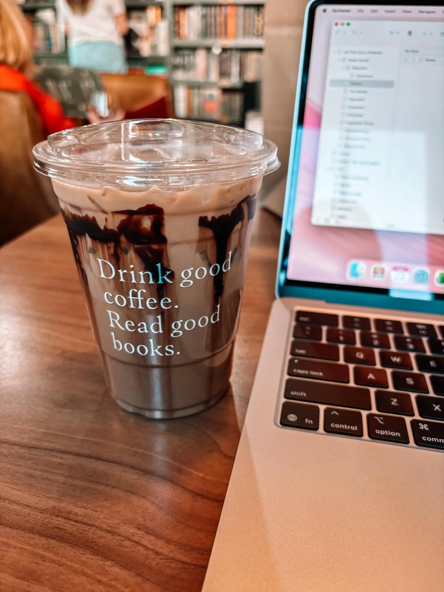 Writing romantasy in the dreamiest bookstore in all the land ✨ @thearchivechs 

[romantasy, writing, author, coffee, writer]