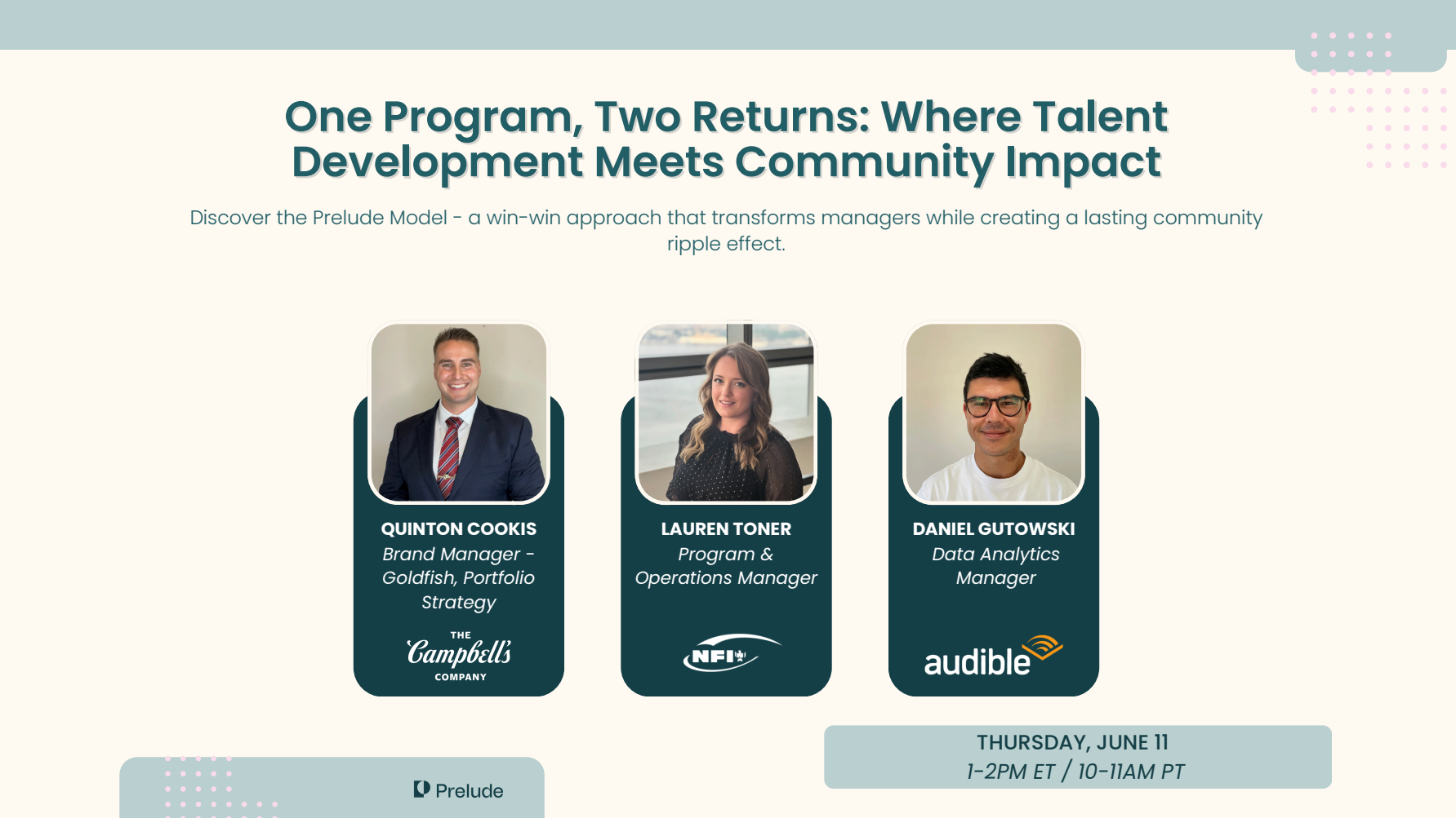 Virtual Event - June 11 - A candid conversation with Prelude Intern Managers