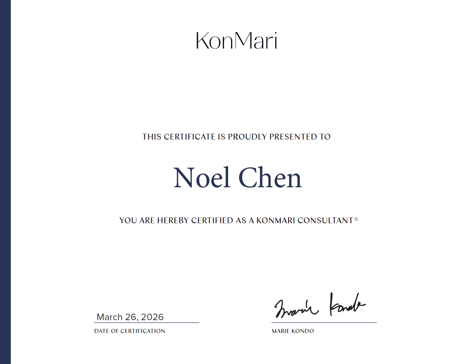 Official KonMari Consultant certification for the owner of Farewell Clutter Co., serving Lewis and Thurston Counties, WA