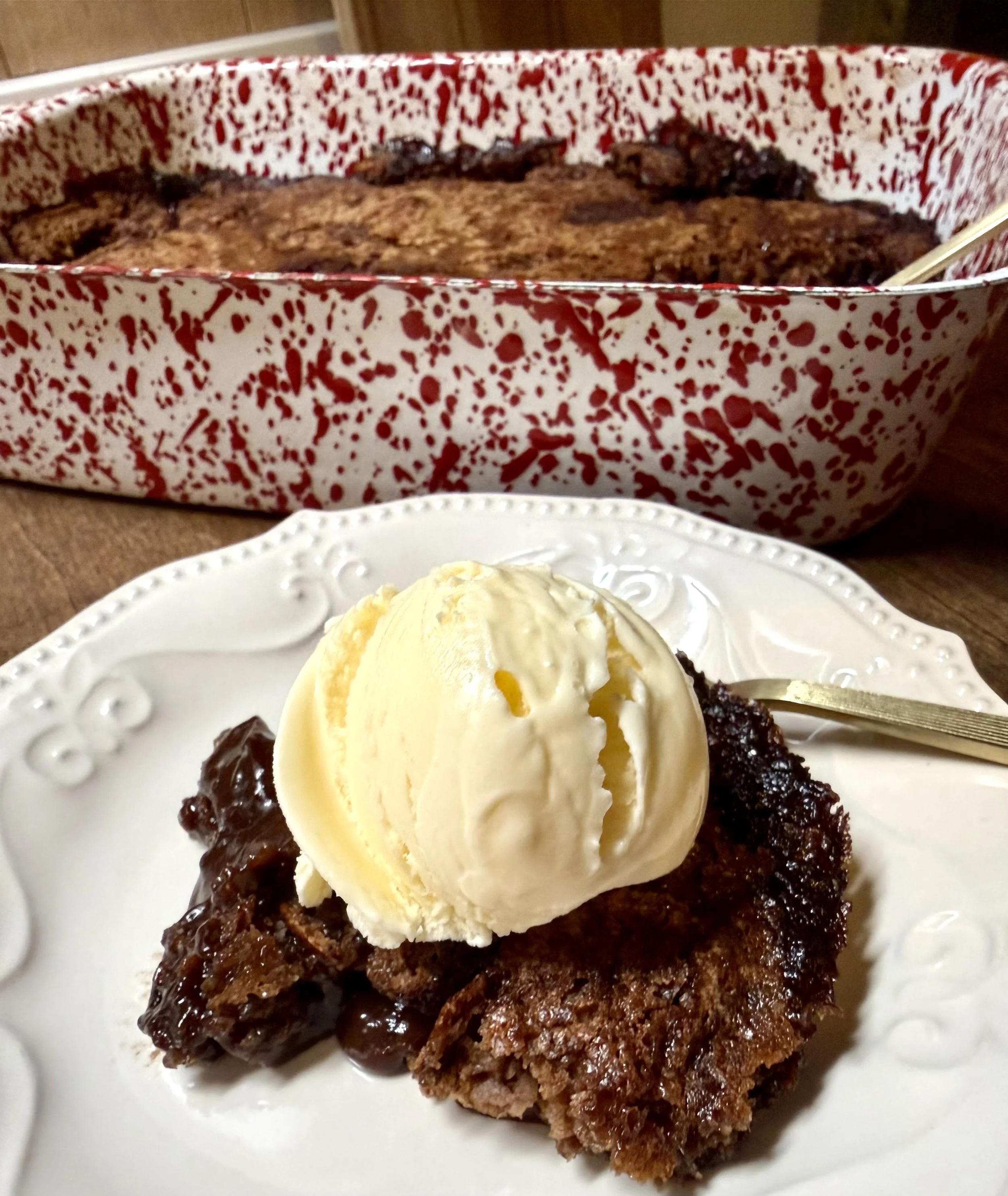 Old-Fashioned Southern Chocolate Cobbler (with browned butter and a hint of espresso) 