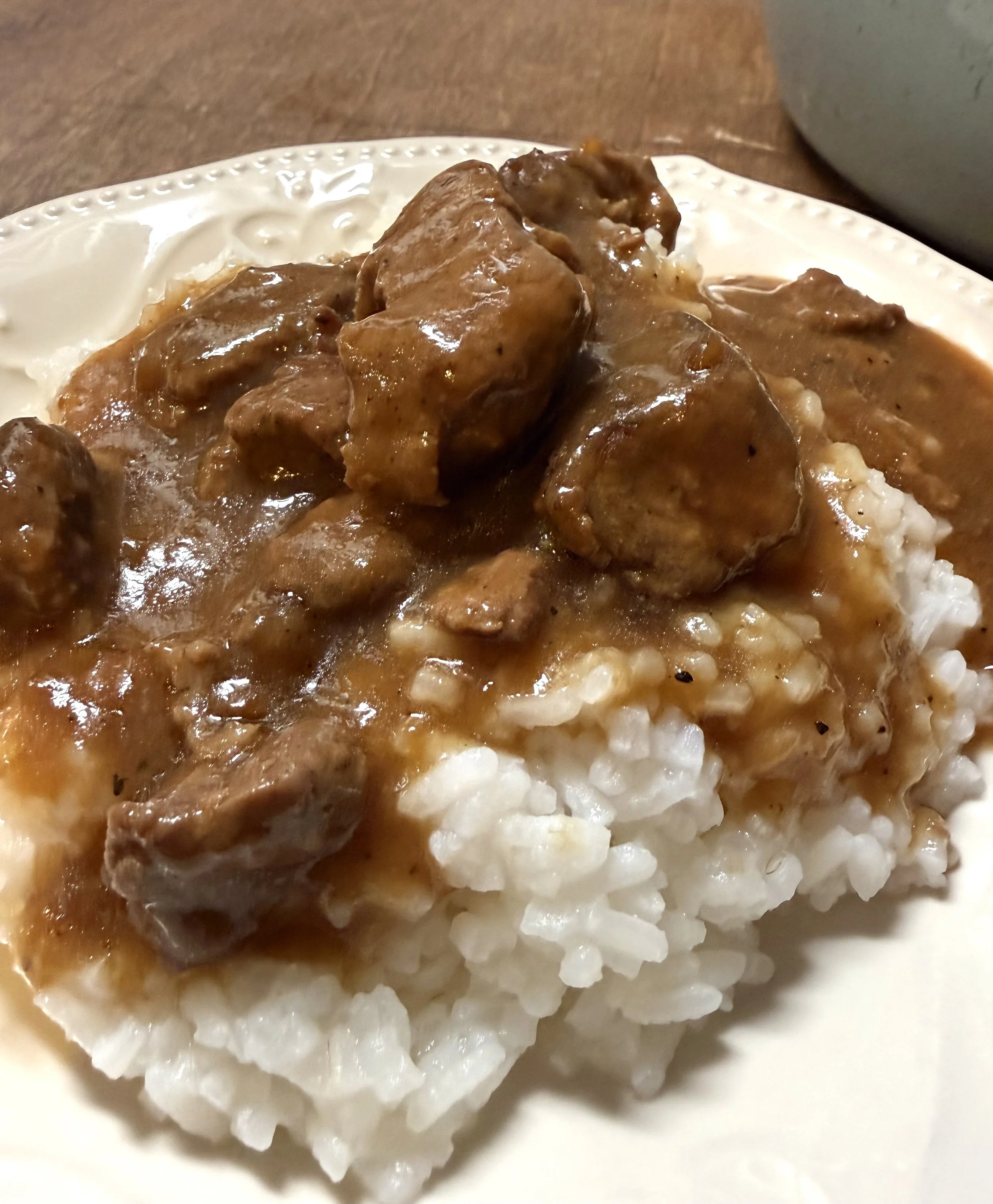 Beef & Gravy Over Rice (A Cheap, Cozy Southern Supper)