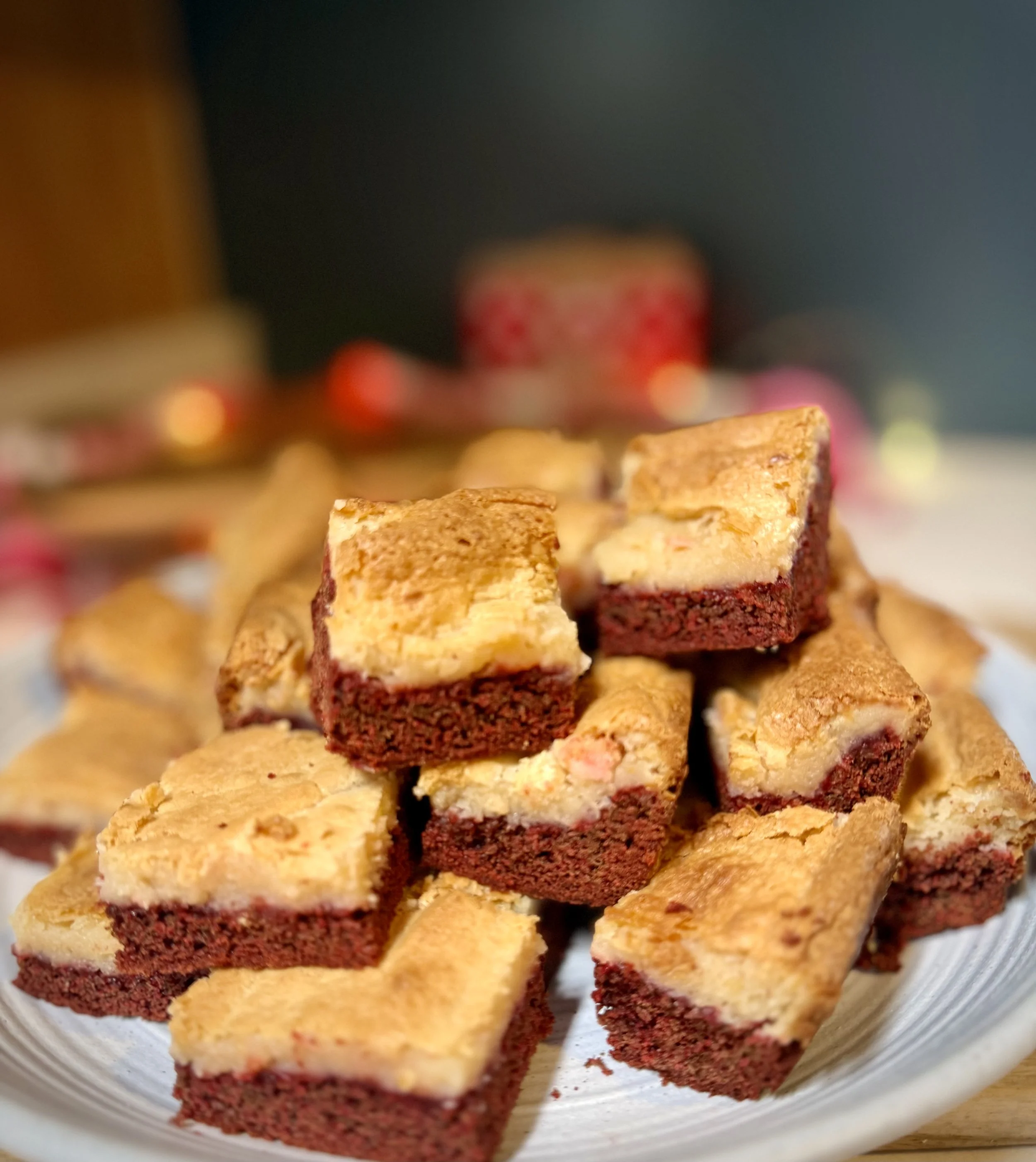 Red Velvet Gooey Butter Cake Bars (The Easiest Valentine’s Dessert!)