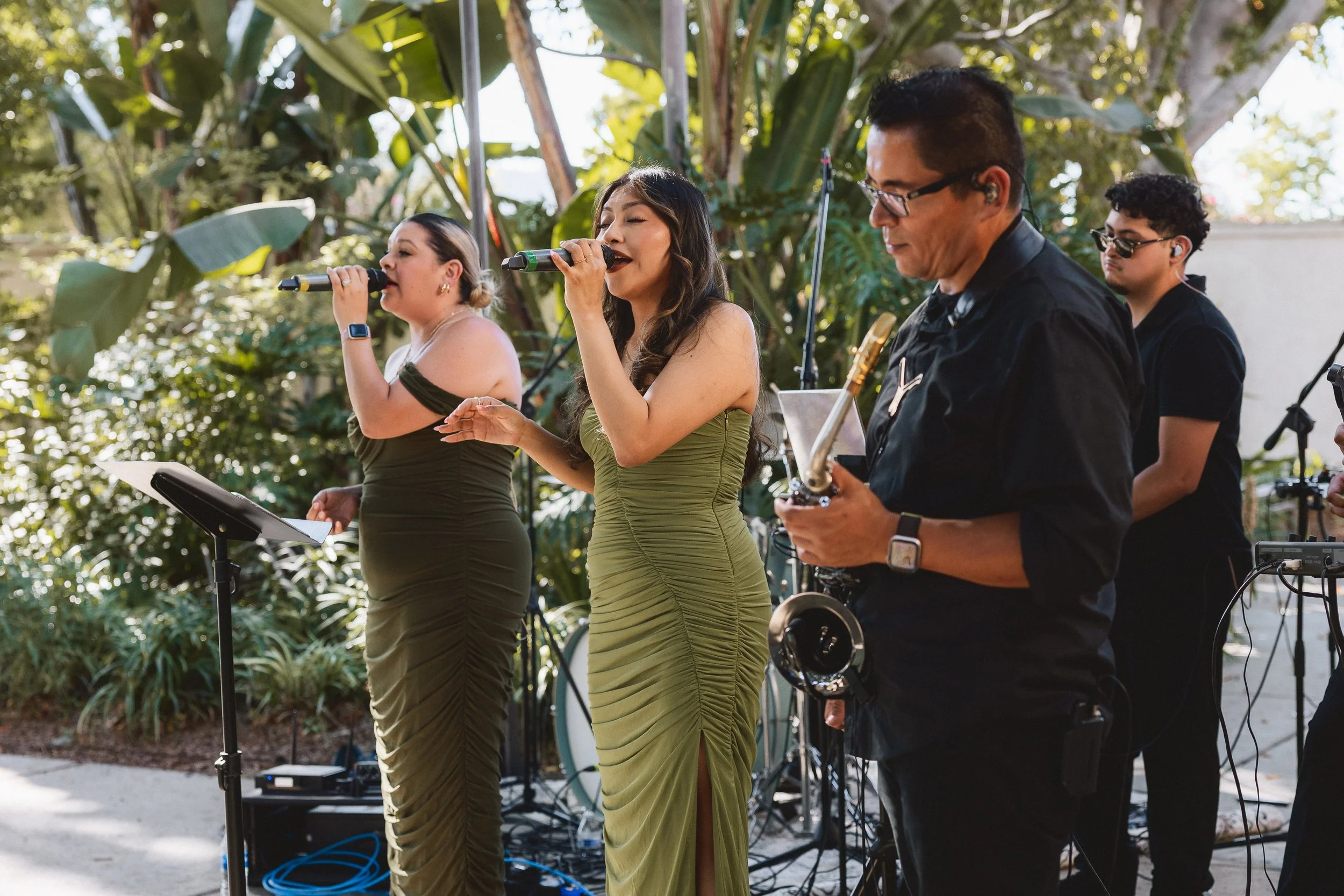 Singers performing worship music at wedding ceremony in Los Angeles