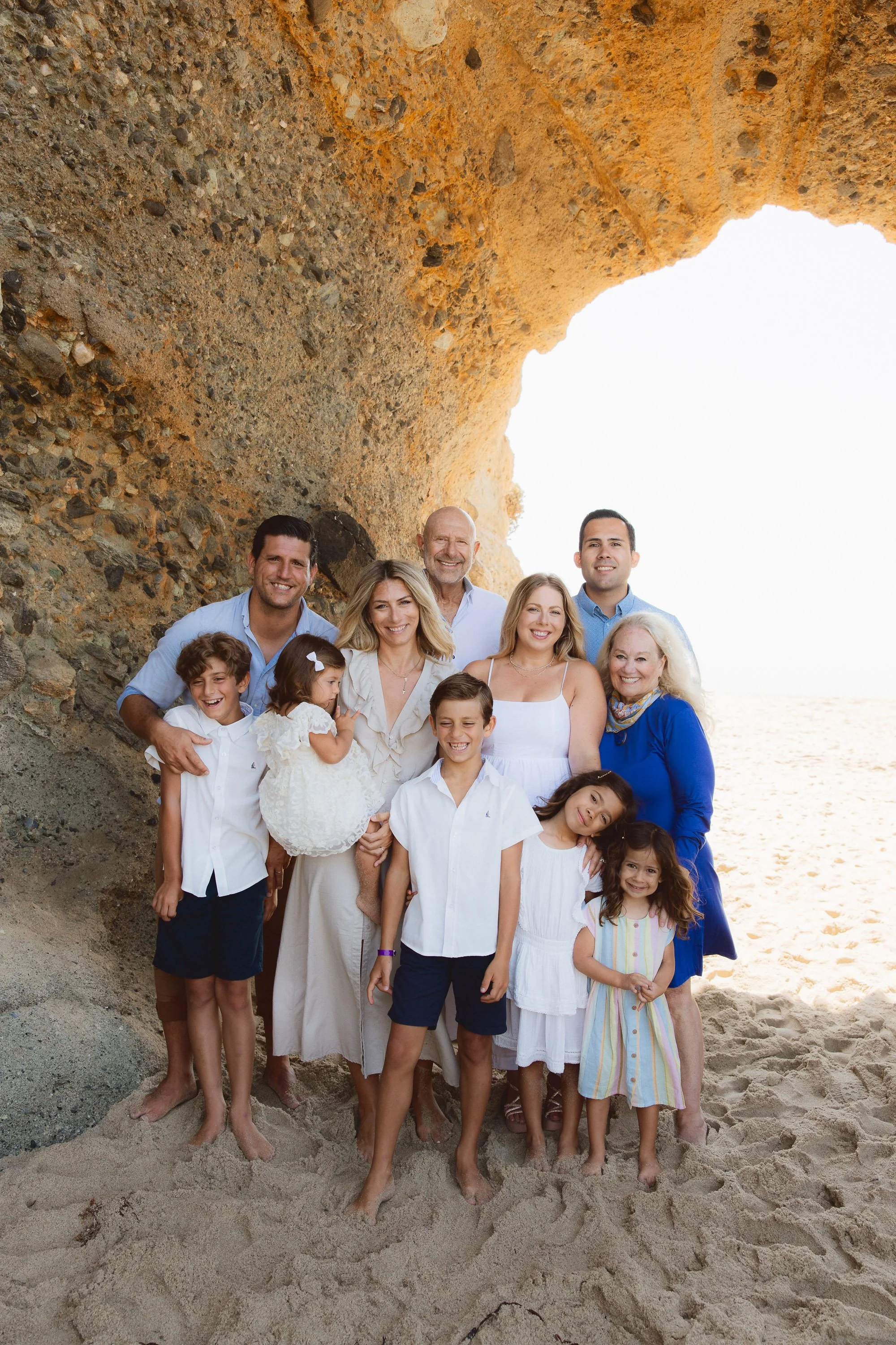 Extended Family Portrait in Laguna Beach Cave.
