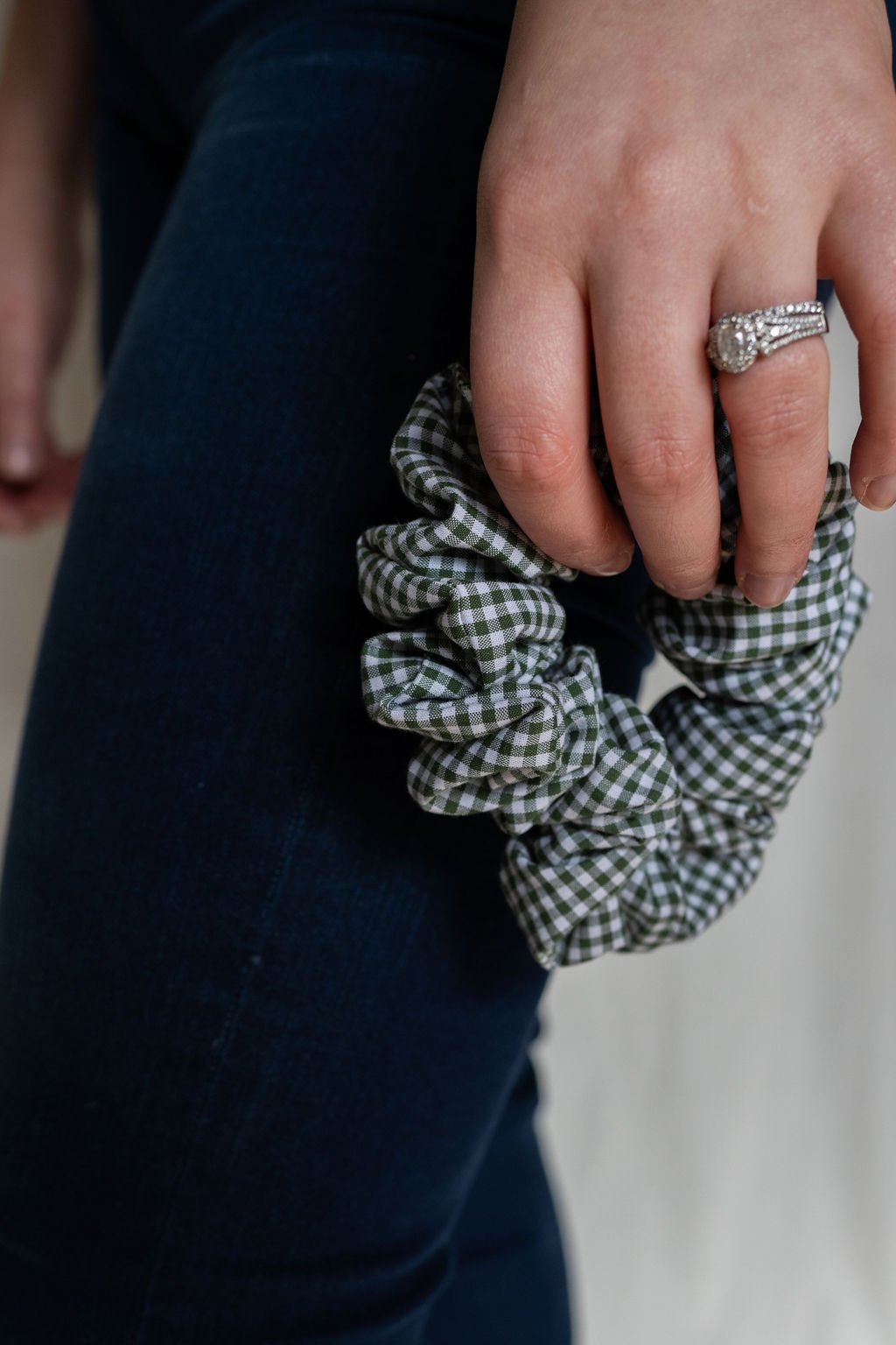 Scrunchie - Green Gingham