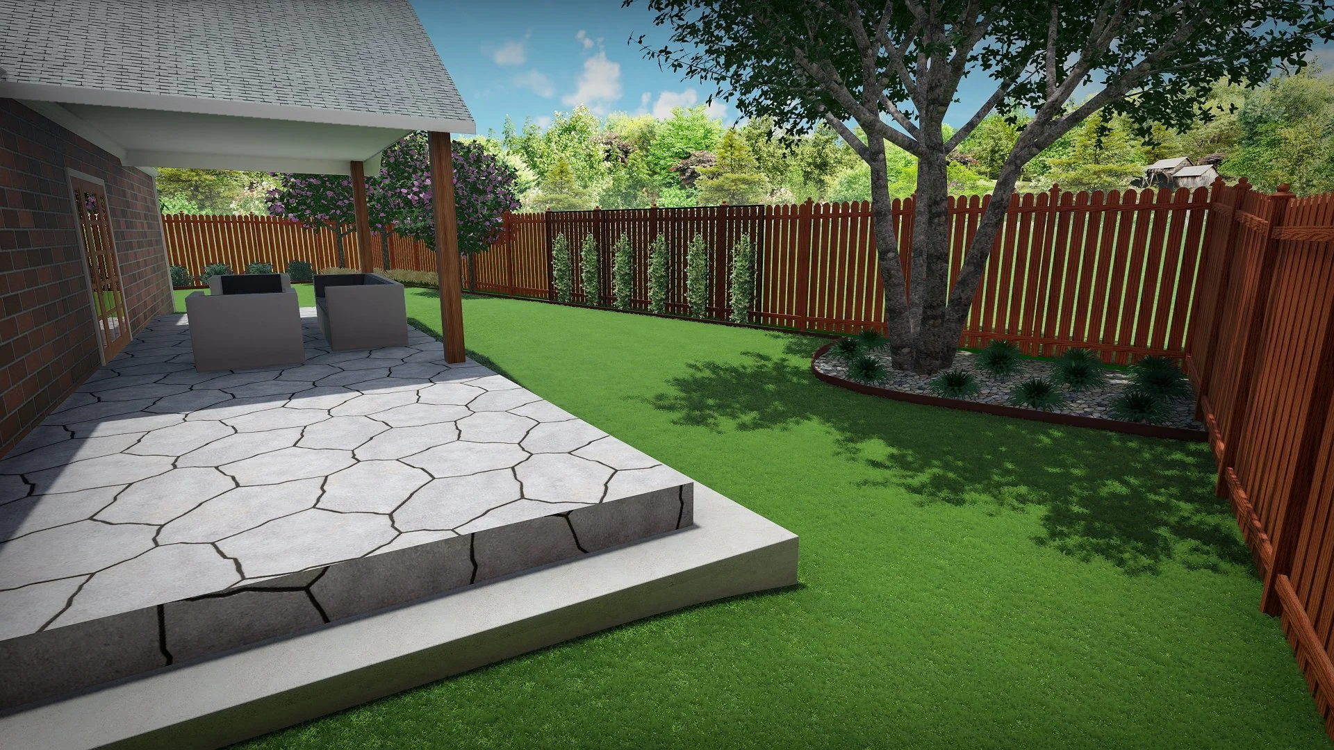 Concept of proposed concrete step addition for increased safety and landscape design