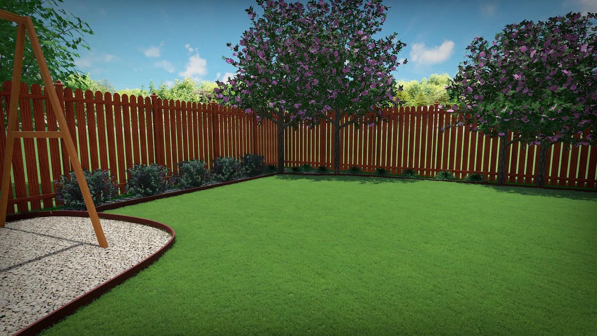 Concept of proposed landscape beds and plants