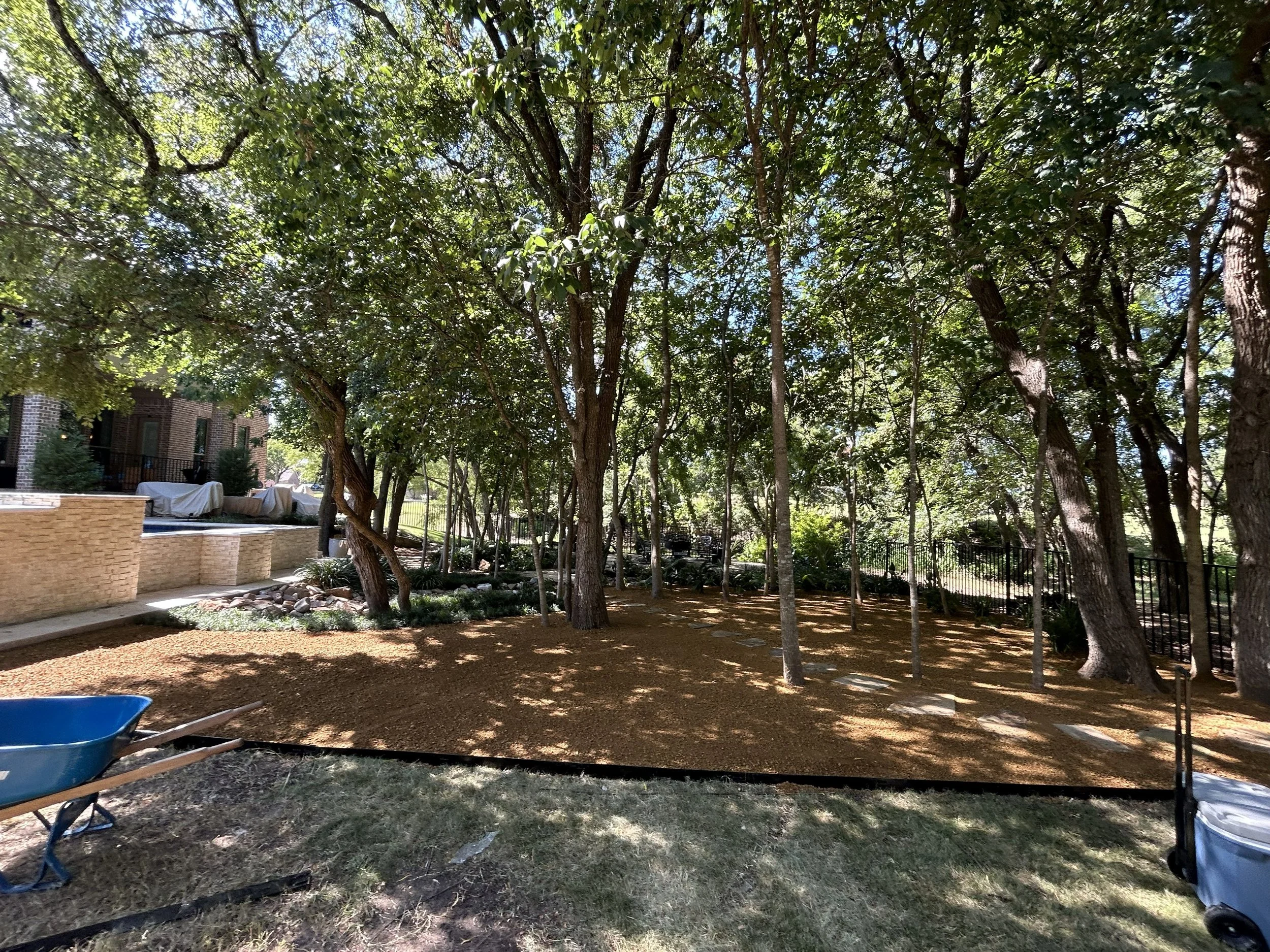 View of the completed landscape installation